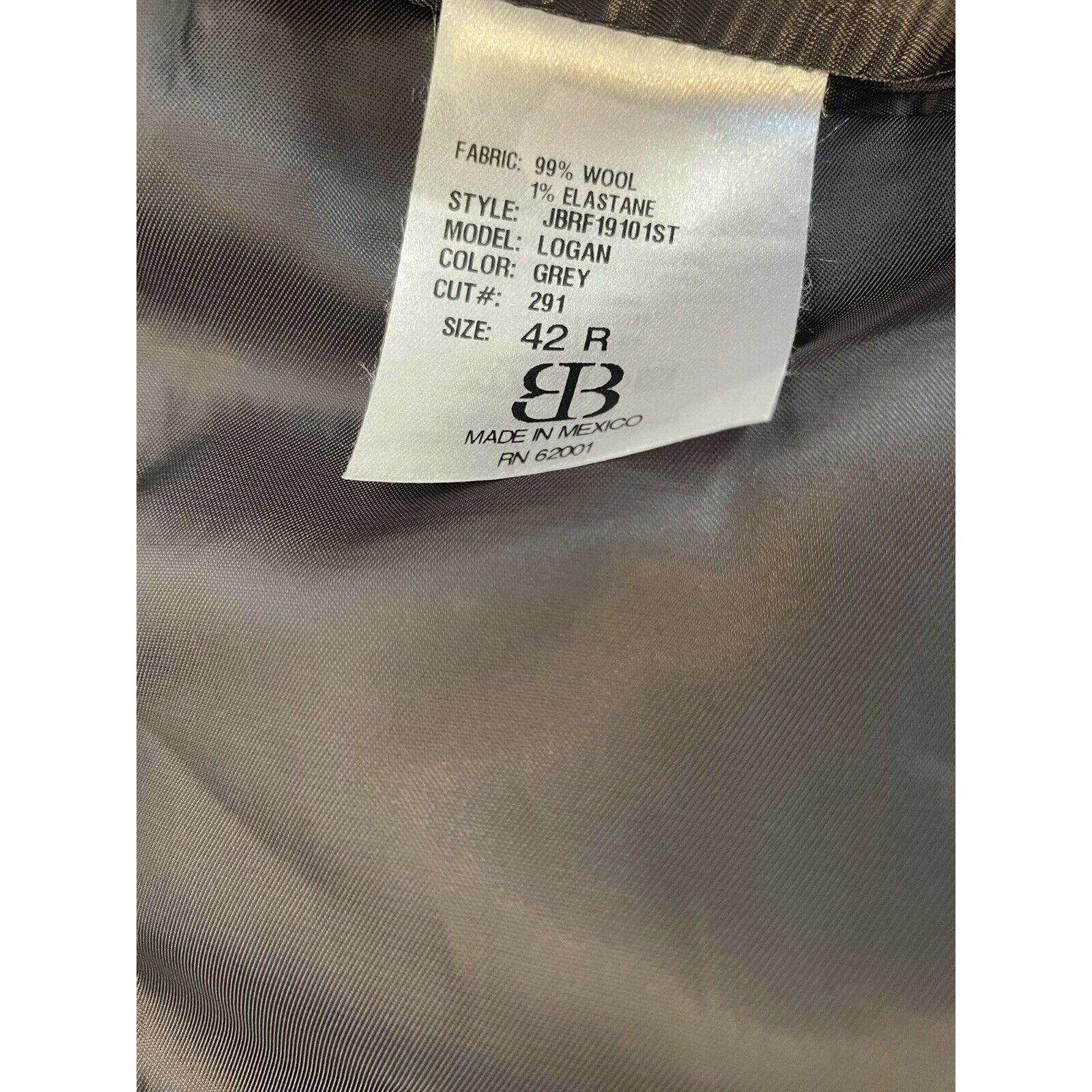Other JB Britches Mens 42R Logan Gray Wool Sport Coat Blazer Size 42R - 6 Thumbnail