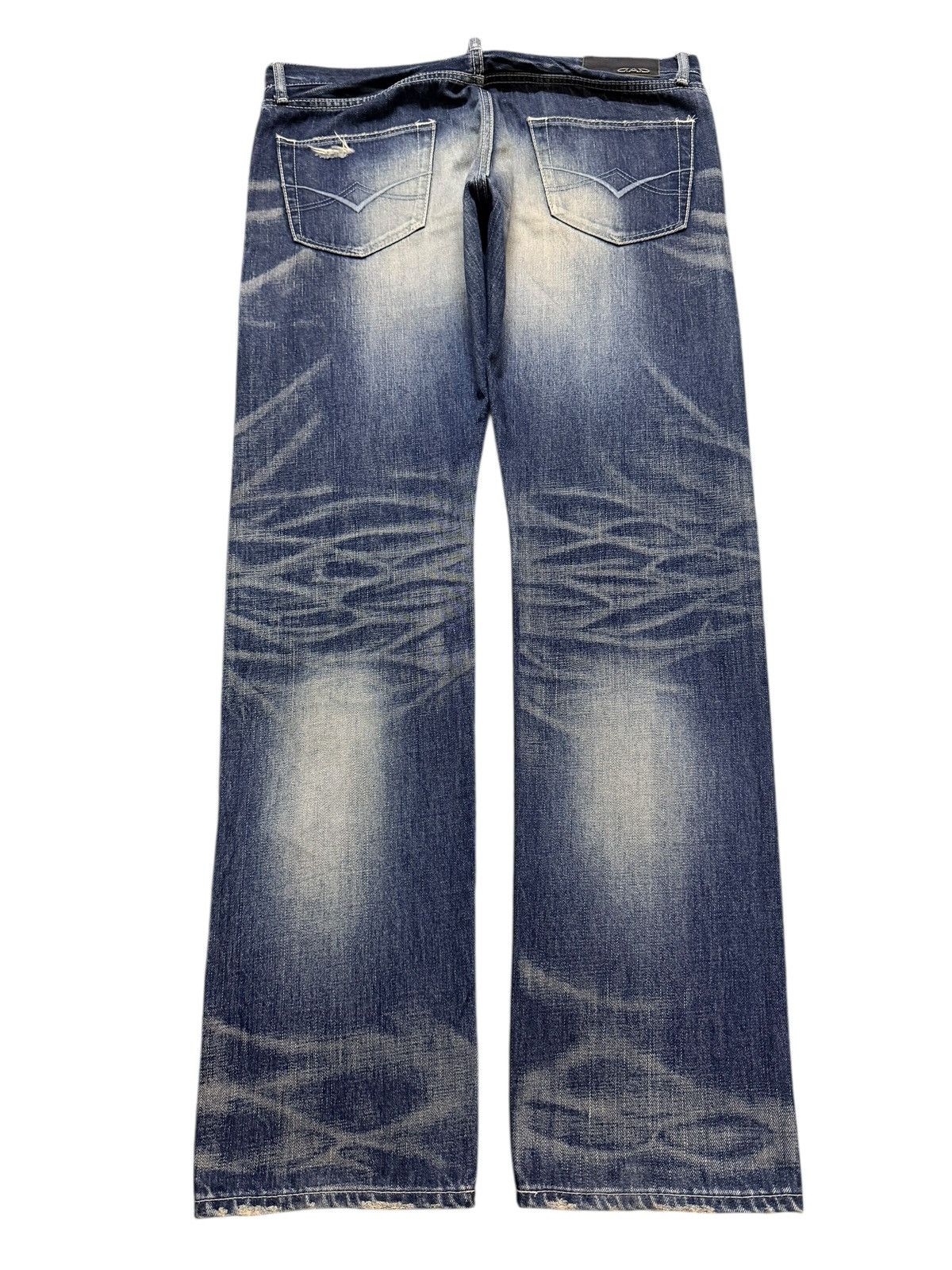 If Six Was Nine Vintage Japan Brand Faded Wash Clawmark Whiskers Distressed Size US 35 - 2 Thumbnail