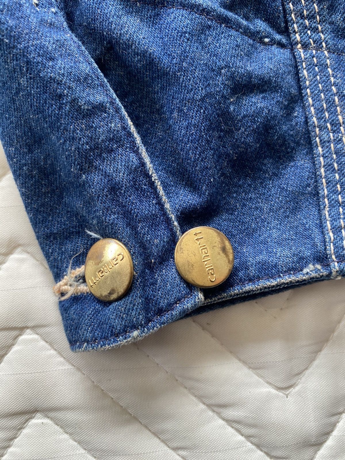Carhartt 🔨 Vintage 80s/90s Carhartt Denim Chore Jacket - Made in USA Size US L / EU 52-54 / 3 - 6 Thumbnail