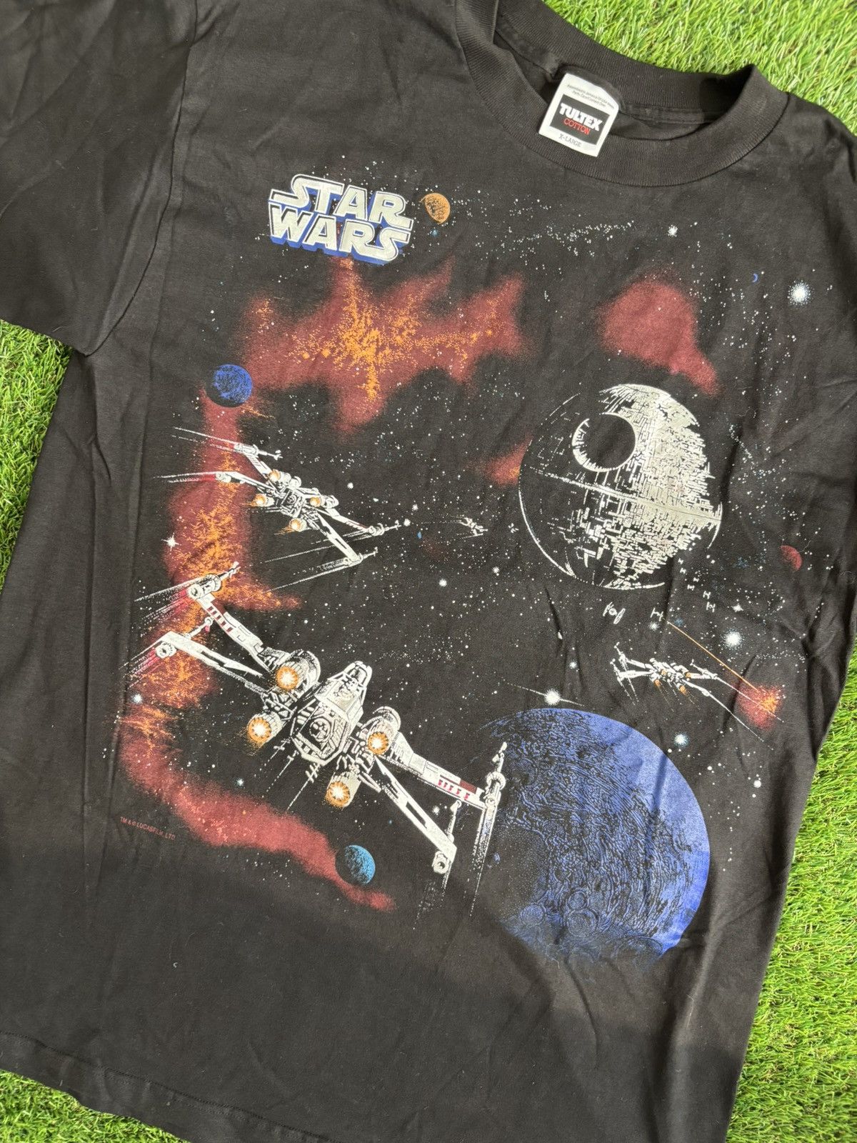 Vintage Vintage 90s Starwars Tultex X-Wing Death Art Tee Adult XL Size US XL / EU 56 / 4 - 2 Thumbnail