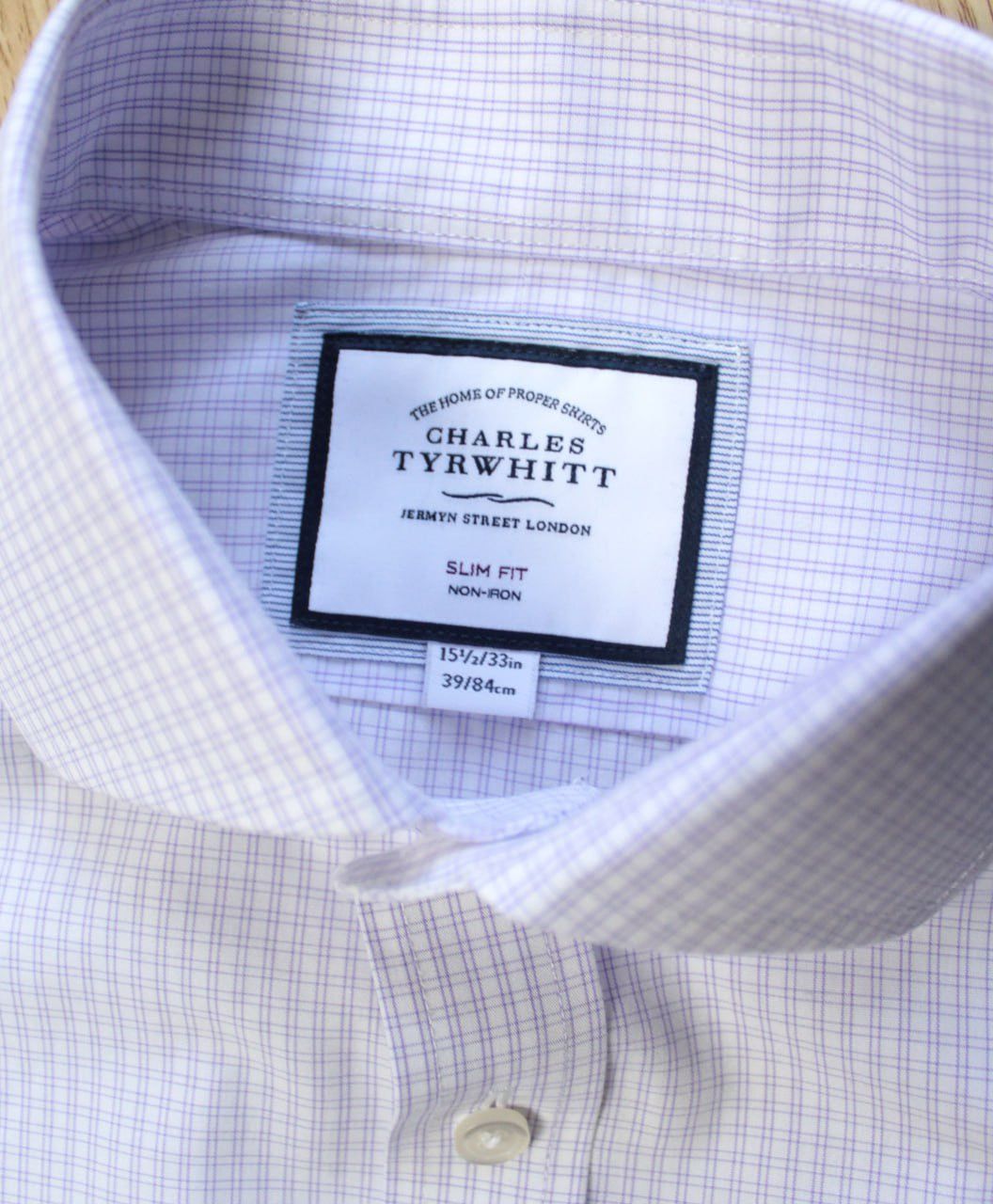Charles Tyrwhitt 🔥 Charles Tyrwhitt Slim Fit Non Iron Button Up Shirt Check Size US XL / EU 56 / 4 - 3 Thumbnail