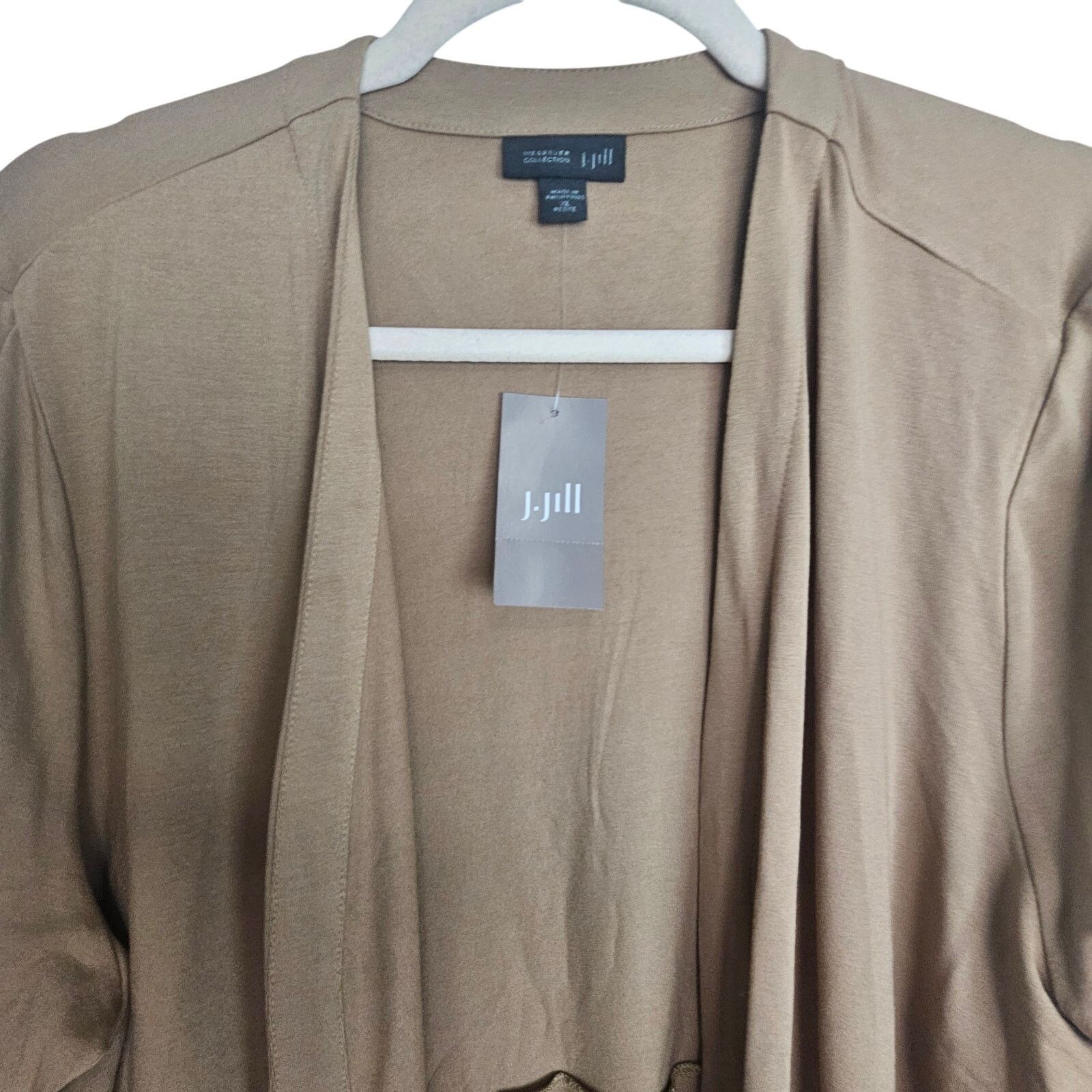 J. Jill J. Jill Open Front Cardigan Sz XLP Camel Stretch Minimalist Size XL / US 12-14 / IT 48-50 - 2 Thumbnail