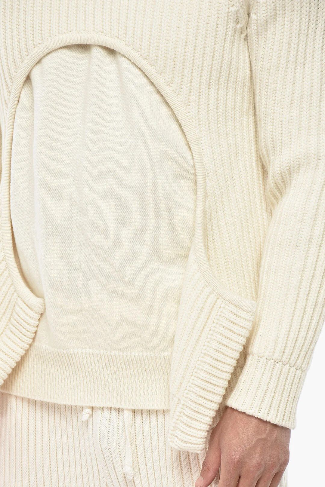 Off-White og1mm0526 Cotton Blend Sweater in White Size US L / EU 52-54 / 3 - 3 Thumbnail