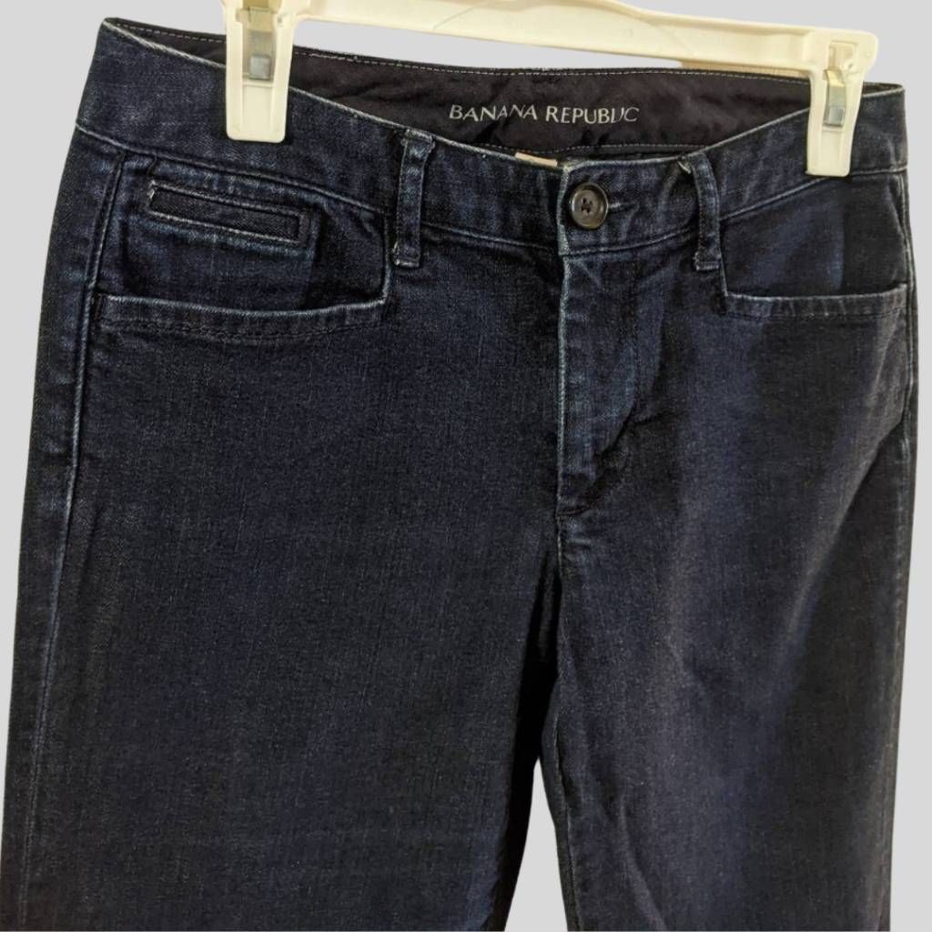 Banana Republic BANANA REPUBLIC Women's Dark Wash Straight Leg Jeans Size 26 Size 26" / US 2 / IT 38 - 7 Thumbnail