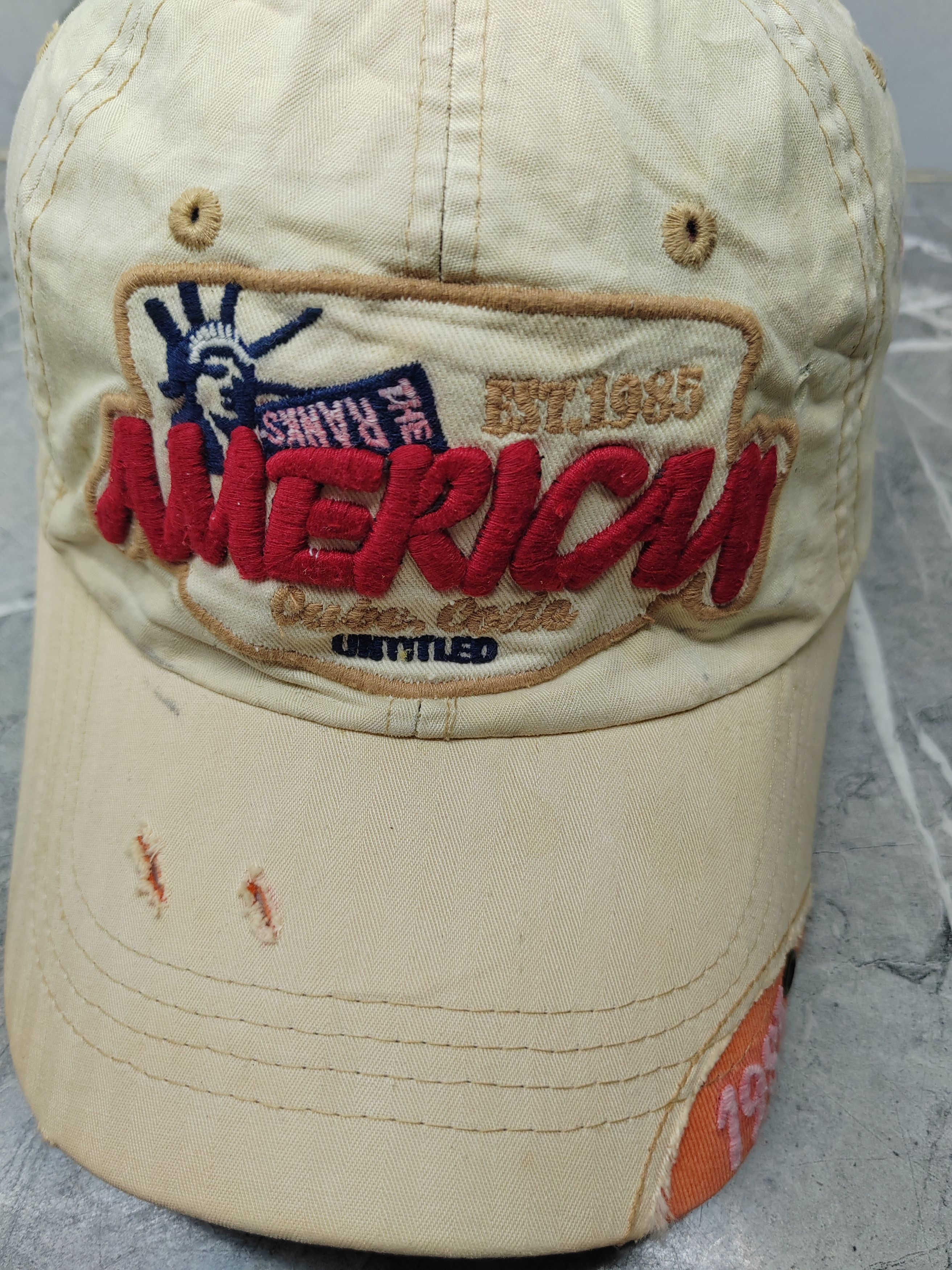 Vintage Vintage American Distressed Style Cap Hat Size ONE SIZE - 3 Thumbnail