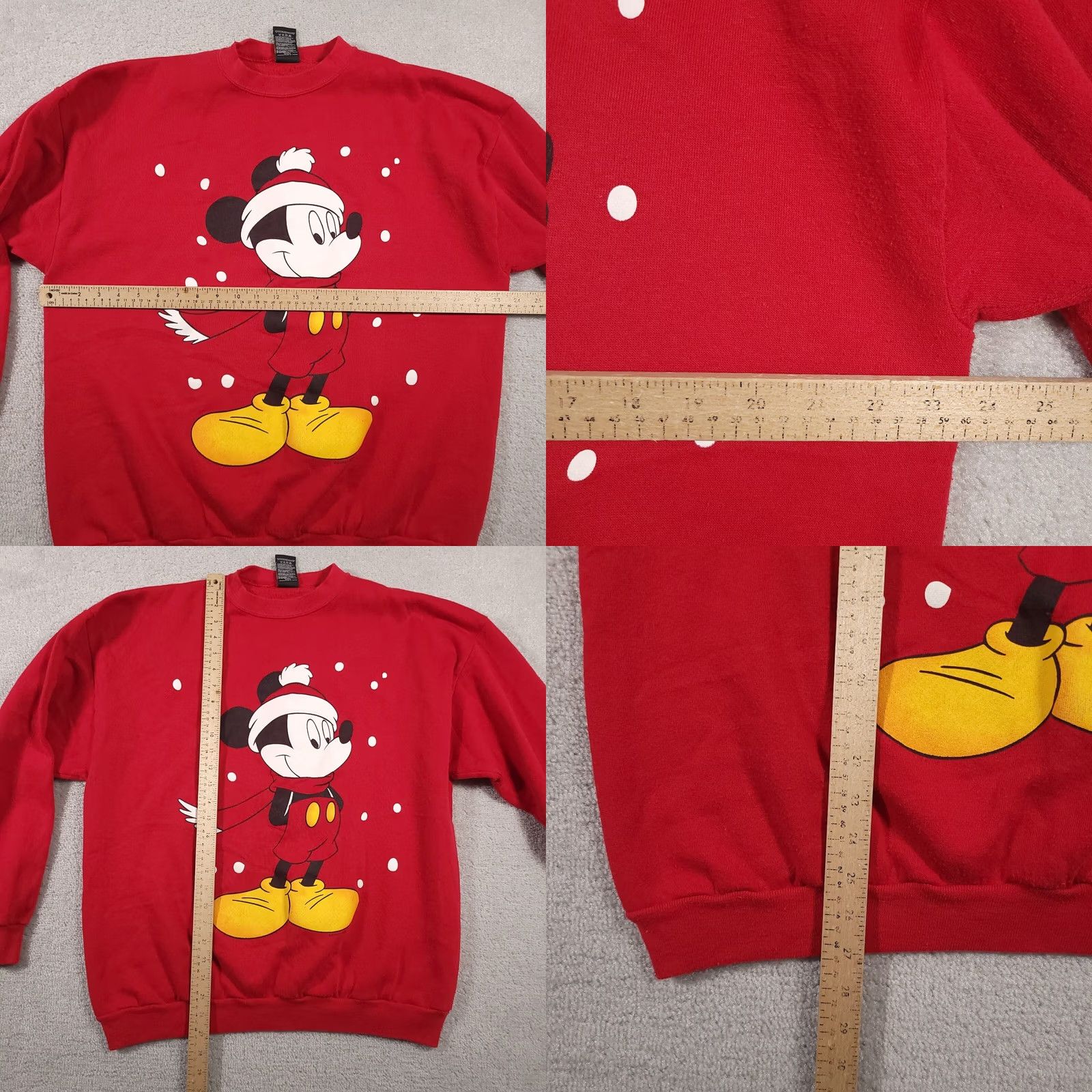 Mickey Unlimited VINTAGE Mickey Mouse Christmas Sweatshirt Adult XL Red Jerry Leigh USA Made Sweatshirt Size US XL / EU 56 / 4 - 9 Thumbnail
