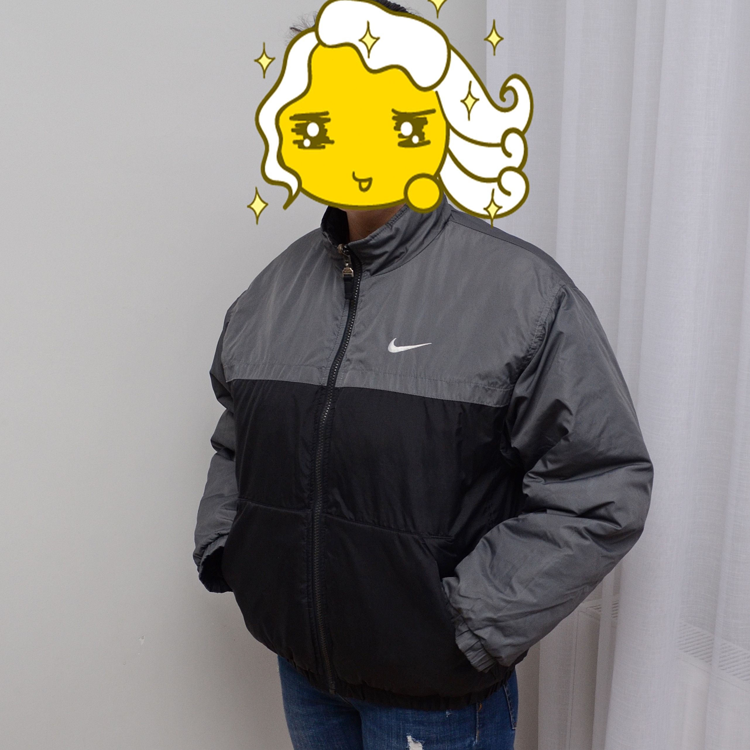 Nike Vintage Beige Puffer Jacket y2k retro Two-Sided AcG