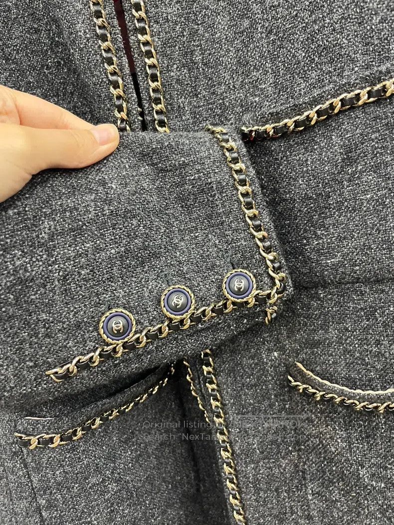 Chanel Chanel Grey four-pocket chain jacket Size XS / US 0-2 / IT 36-38 - 3 Thumbnail