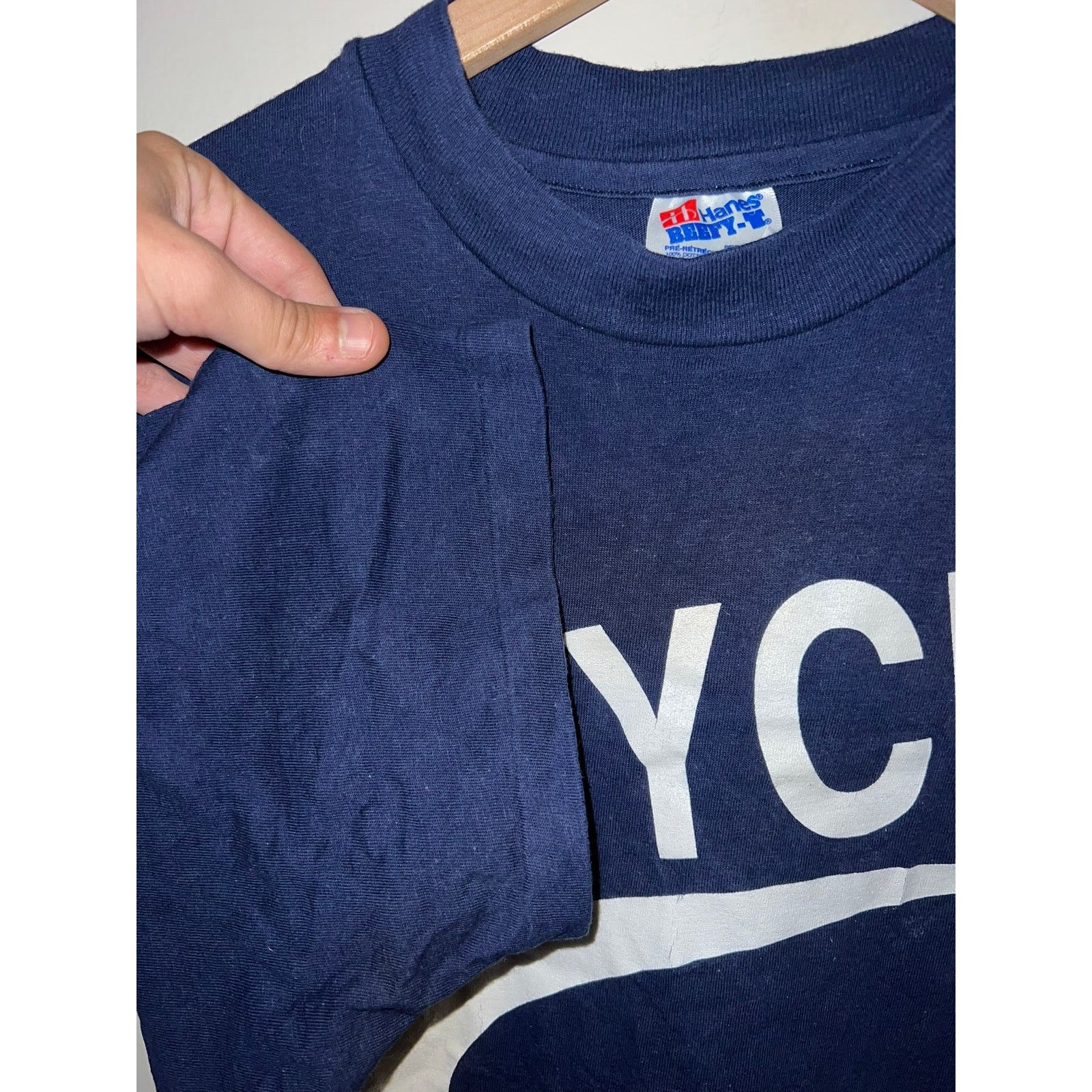 Hanes Vintage Psych Shirt Just Do Id Blue Graphic Tee VTG 90s XL Size US XL / EU 56 / 4 - 4 Thumbnail