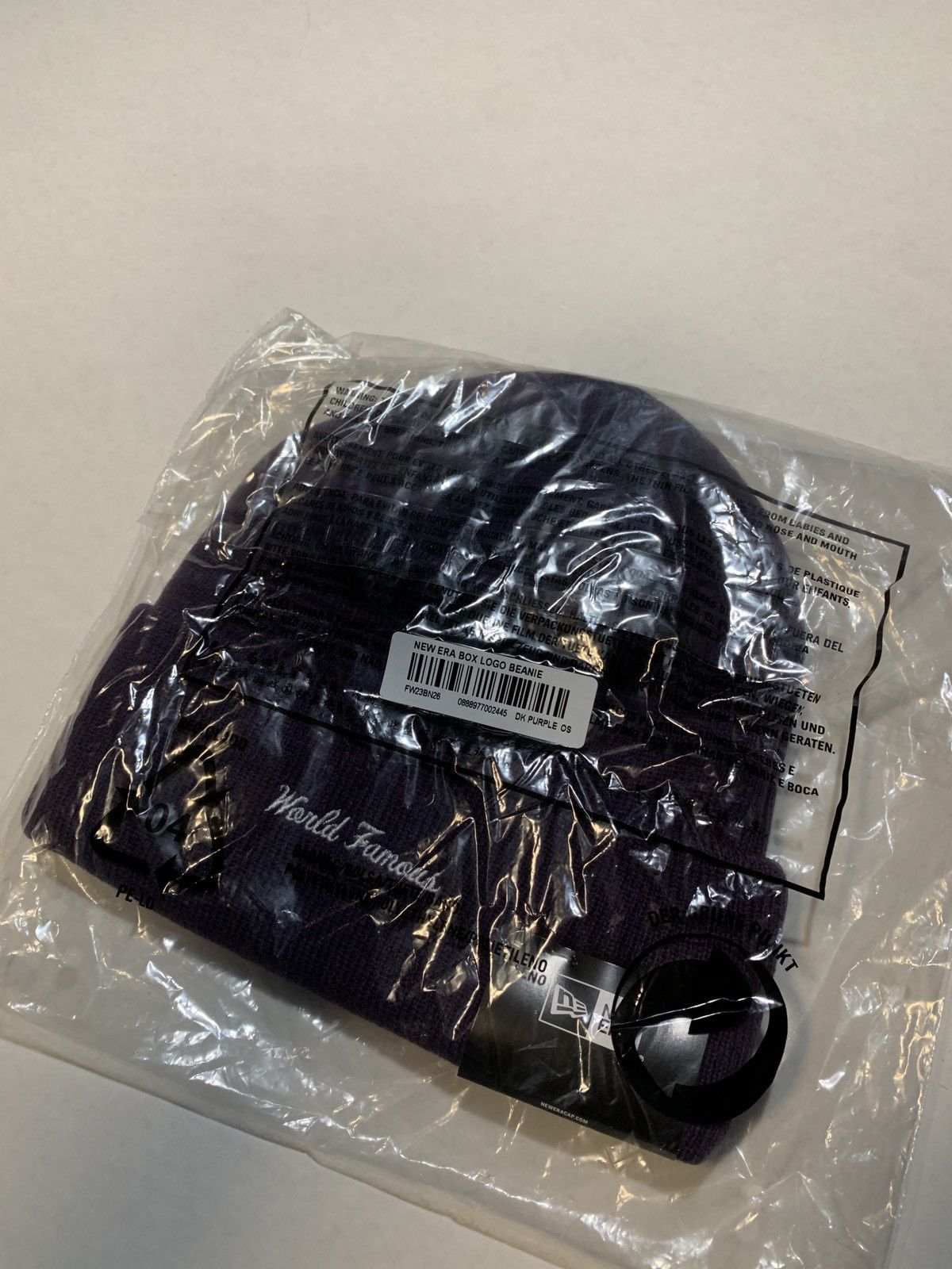Other Supreme Box Logo “World Famous” Beanie FW/23 Purple Size ONE SIZE - 4 Thumbnail