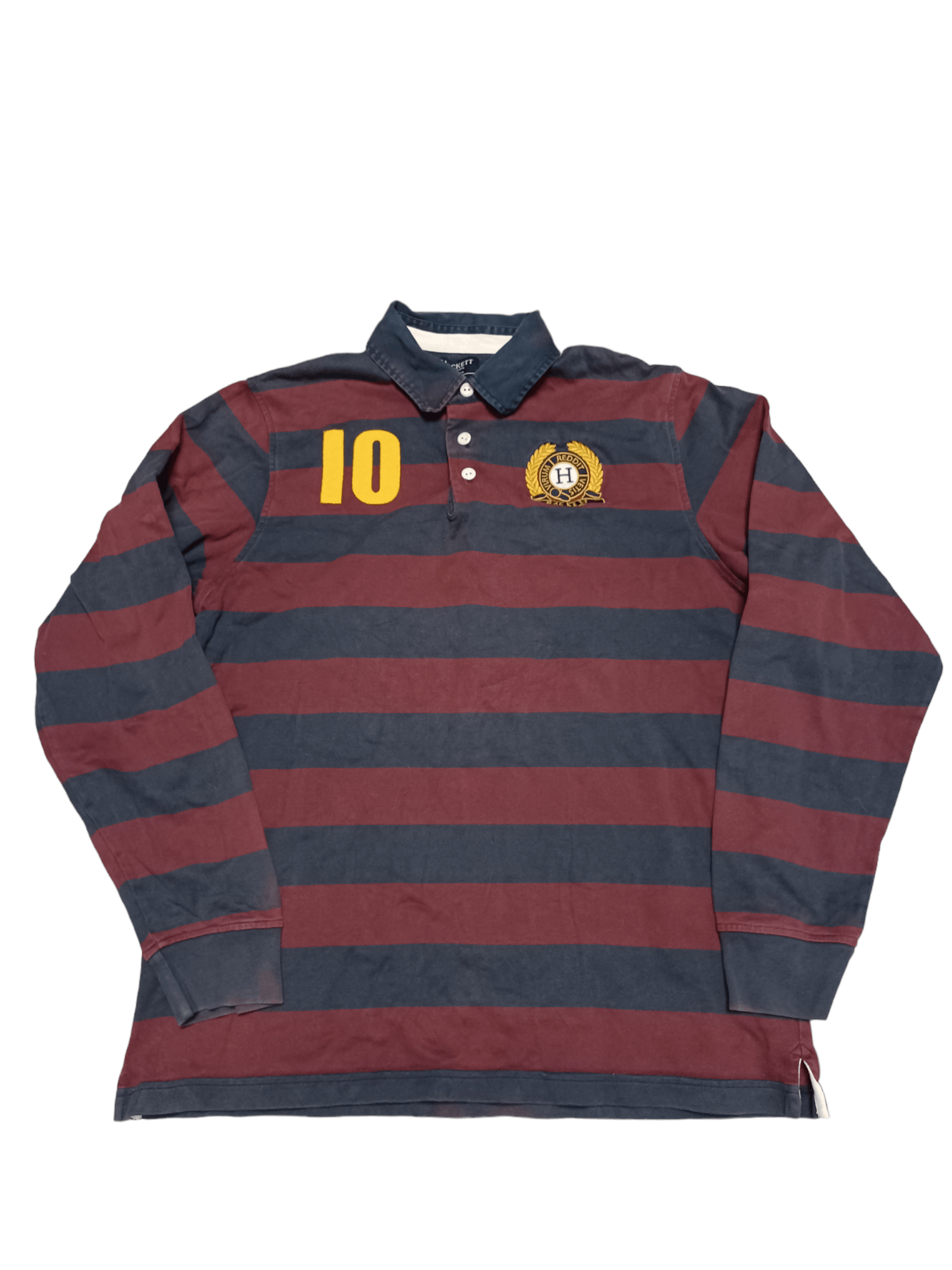 Hackett #10 FANTASTIC HACKETT EMBROIDERED RUGBY LONGSLEEVE POLO SHRT Size US L / EU 52-54 / 3 - 1 Thumbnail