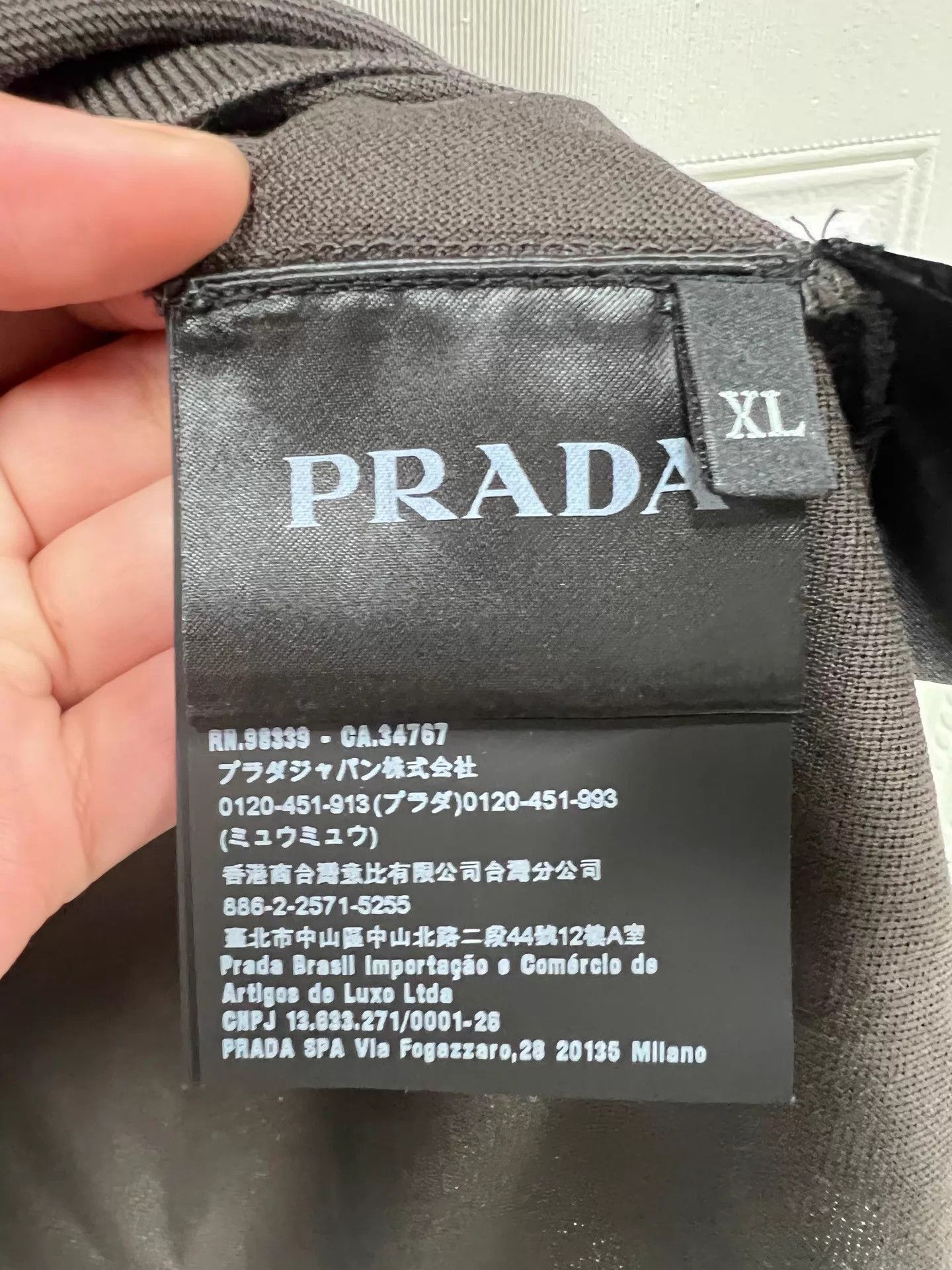 Prada Prada Dark Gray Logo Cotton Short Sleeve Polo XL Size US XL / EU 56 / 4 - 4 Thumbnail