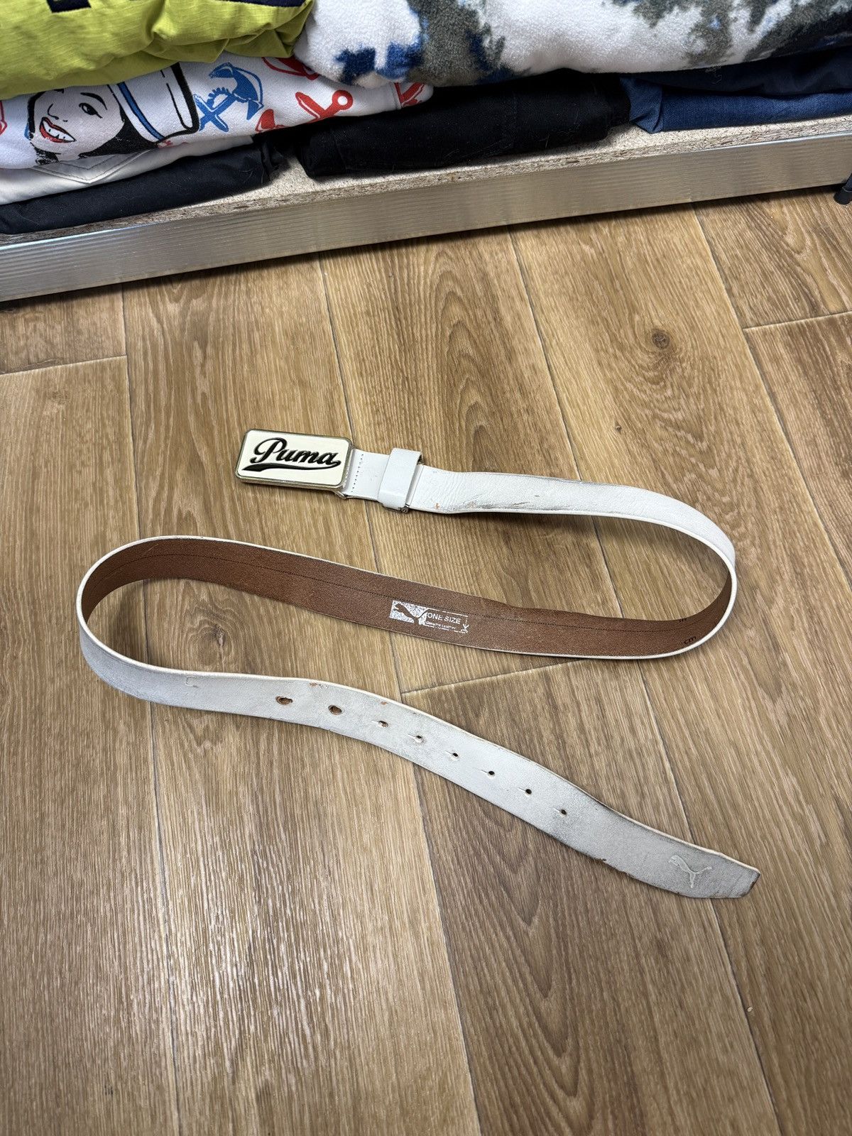 Puma Leather belt Puma Buckle Vintage Logo Puma Size ONE SIZE - 1 Thumbnail