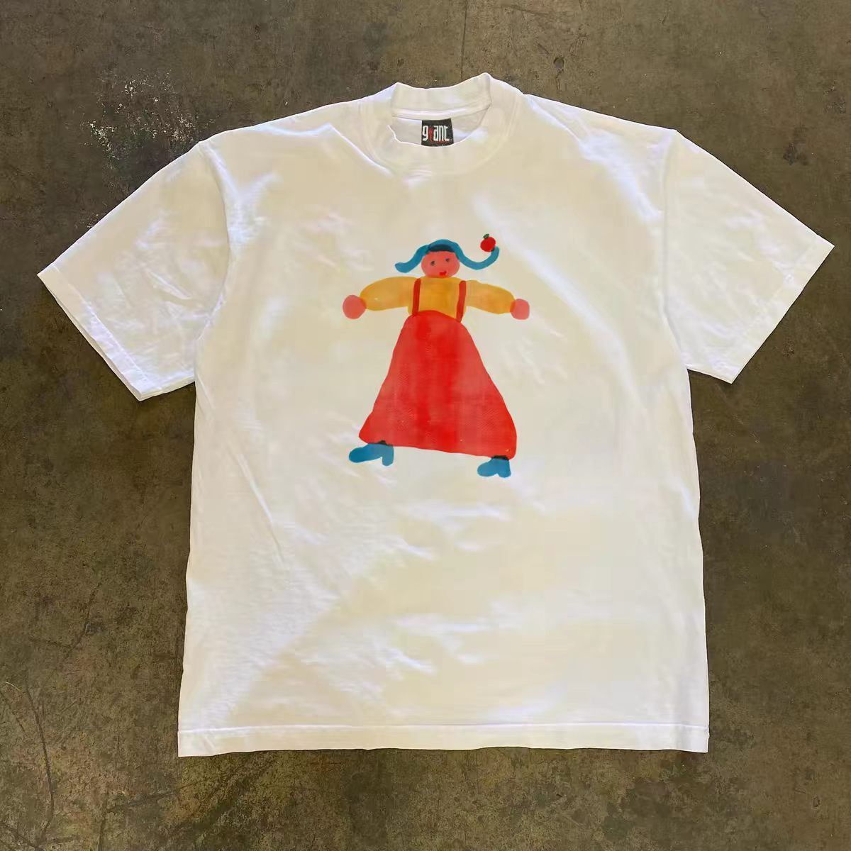 Vintage White Vintage Cartoon Girl Print T-Shirt Size US M / EU 48-50 / 2 - 1 Thumbnail