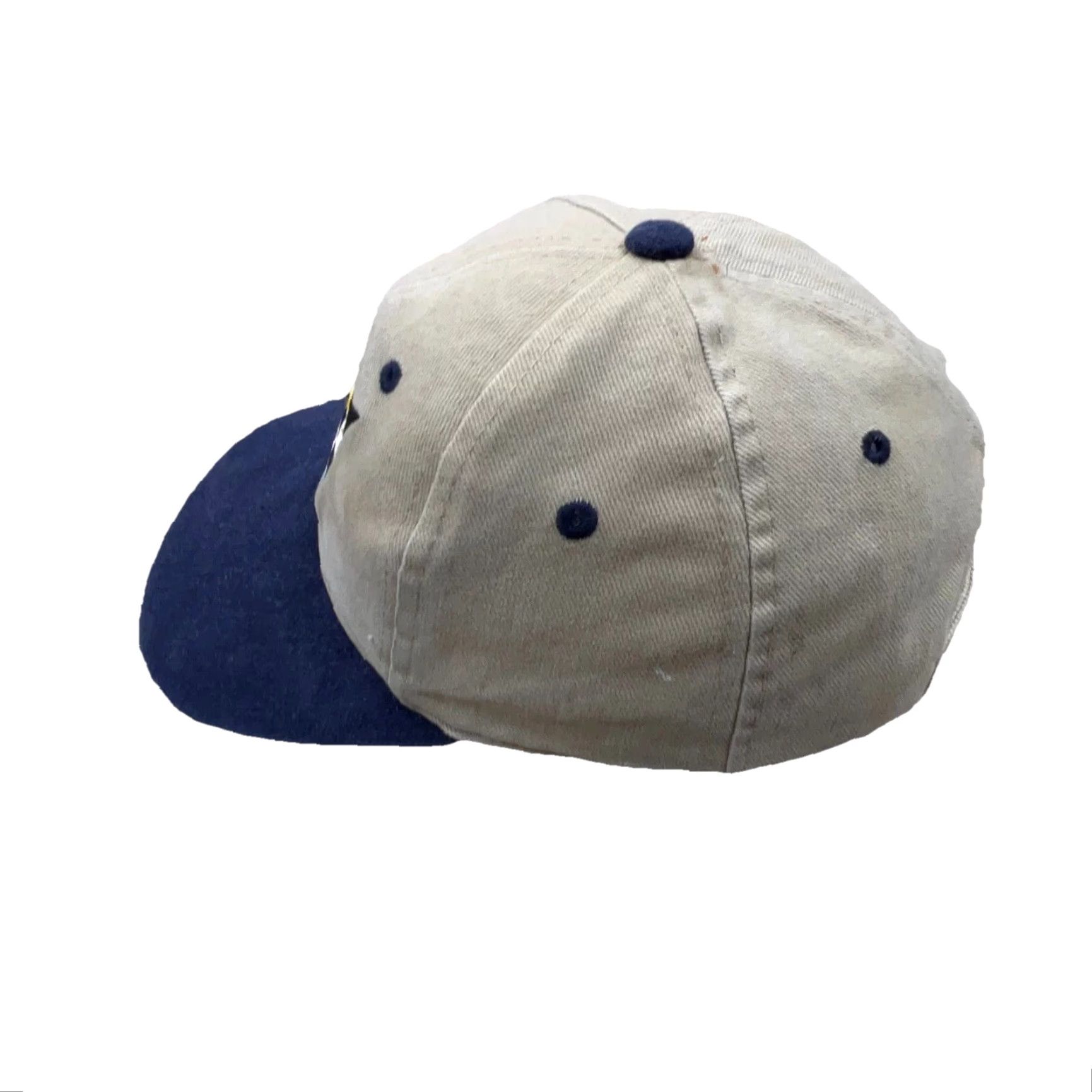Peanuts Vintage Mr Peanut Planters Hat Cap Baseball Adjustable Cotton Tan Blue 90s Casual Mens Size ONE SIZE - 4 Thumbnail