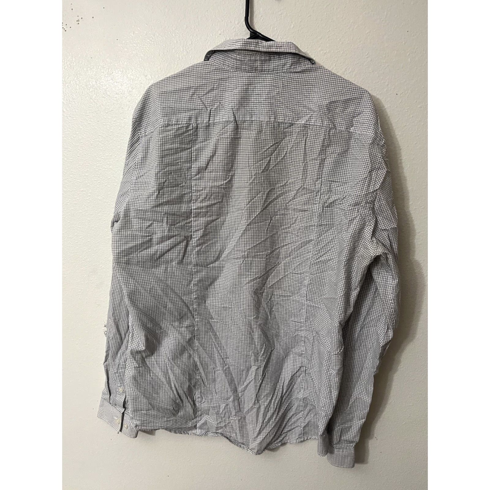 H&M VINTAGE H&M Button-Up Shirt Plaid Gingham XL White Men Shirt Slim Regular Styling Mens Size 46R - 2 Thumbnail