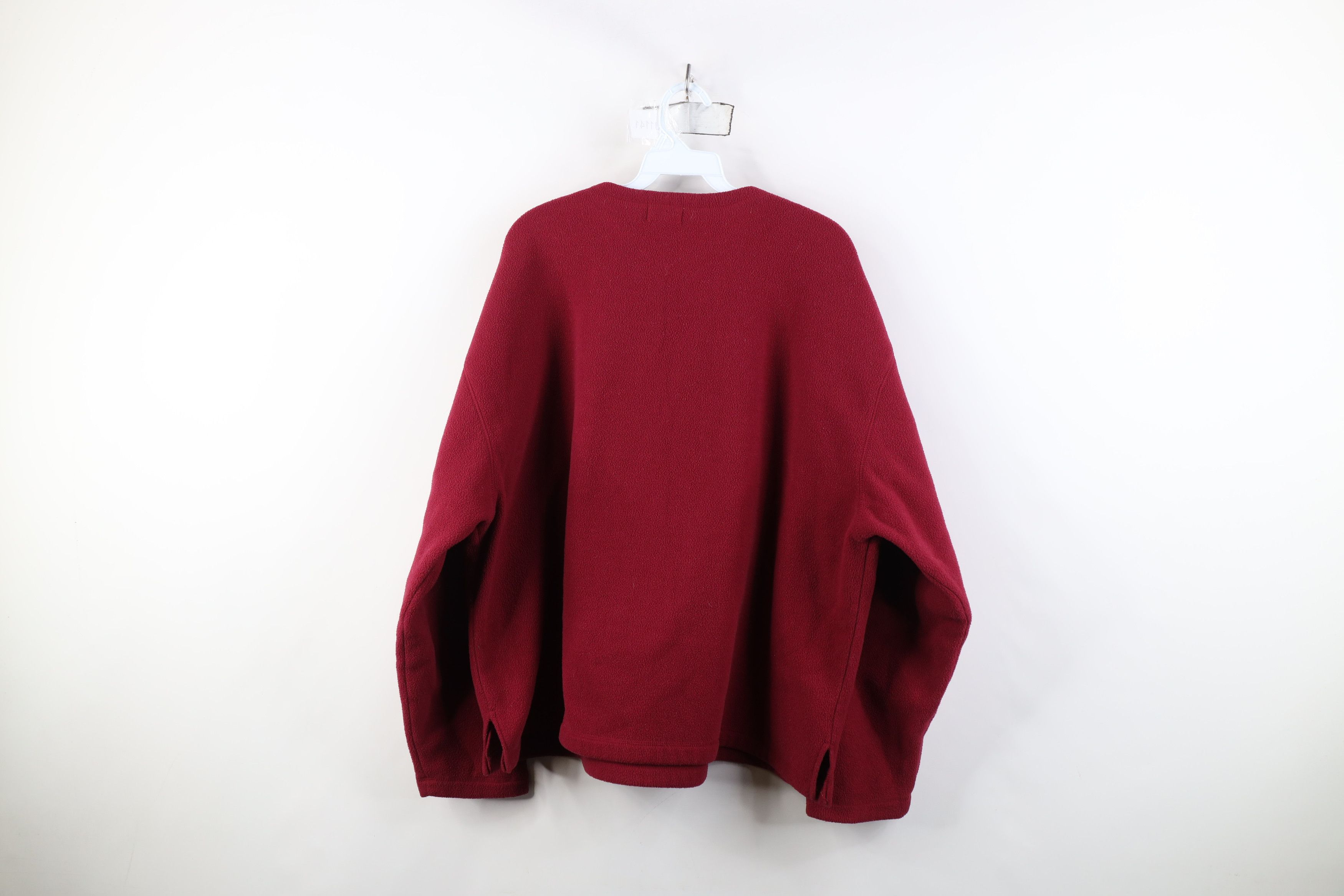 J.Crew Vintage 90s J Crew Blank Boxy Fit Fleece Sweater Red USA Size US L / EU 52-54 / 3 - 8 Thumbnail