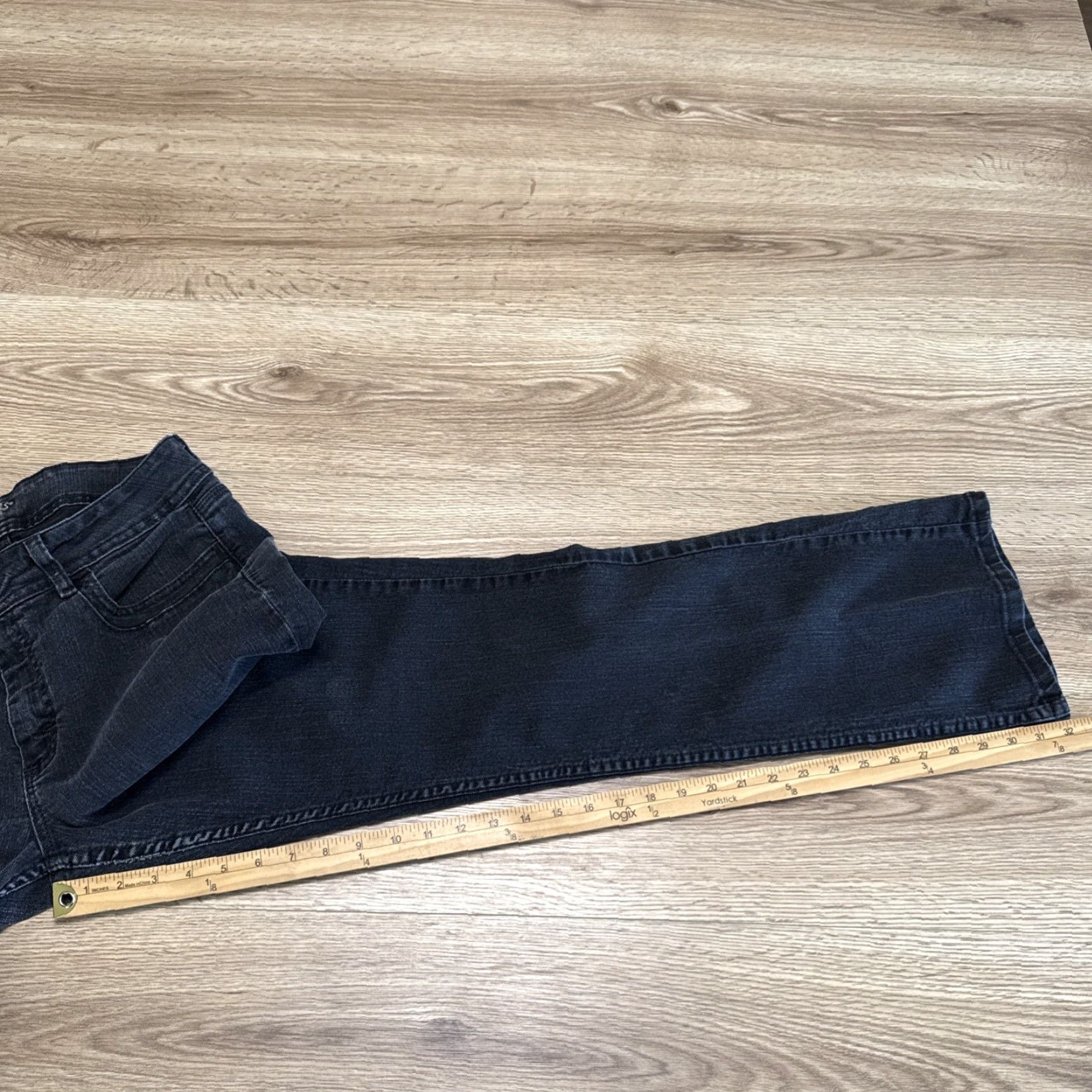 Vintage Lee Riders Jeans Mid Rise Straight Leg Size 12M Faded Black Stretch Size 34" / US 12 / IT 48 - 7 Thumbnail