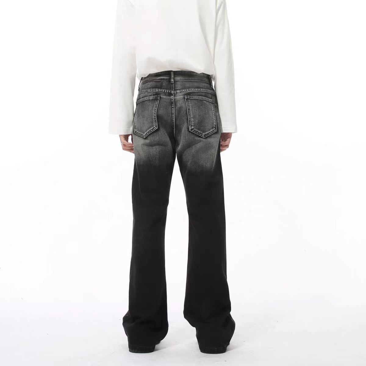 Japanese Brand × Jean Washed black and white gradient micro flare vintage jeans Size US 32 / EU 48 - 4 Thumbnail