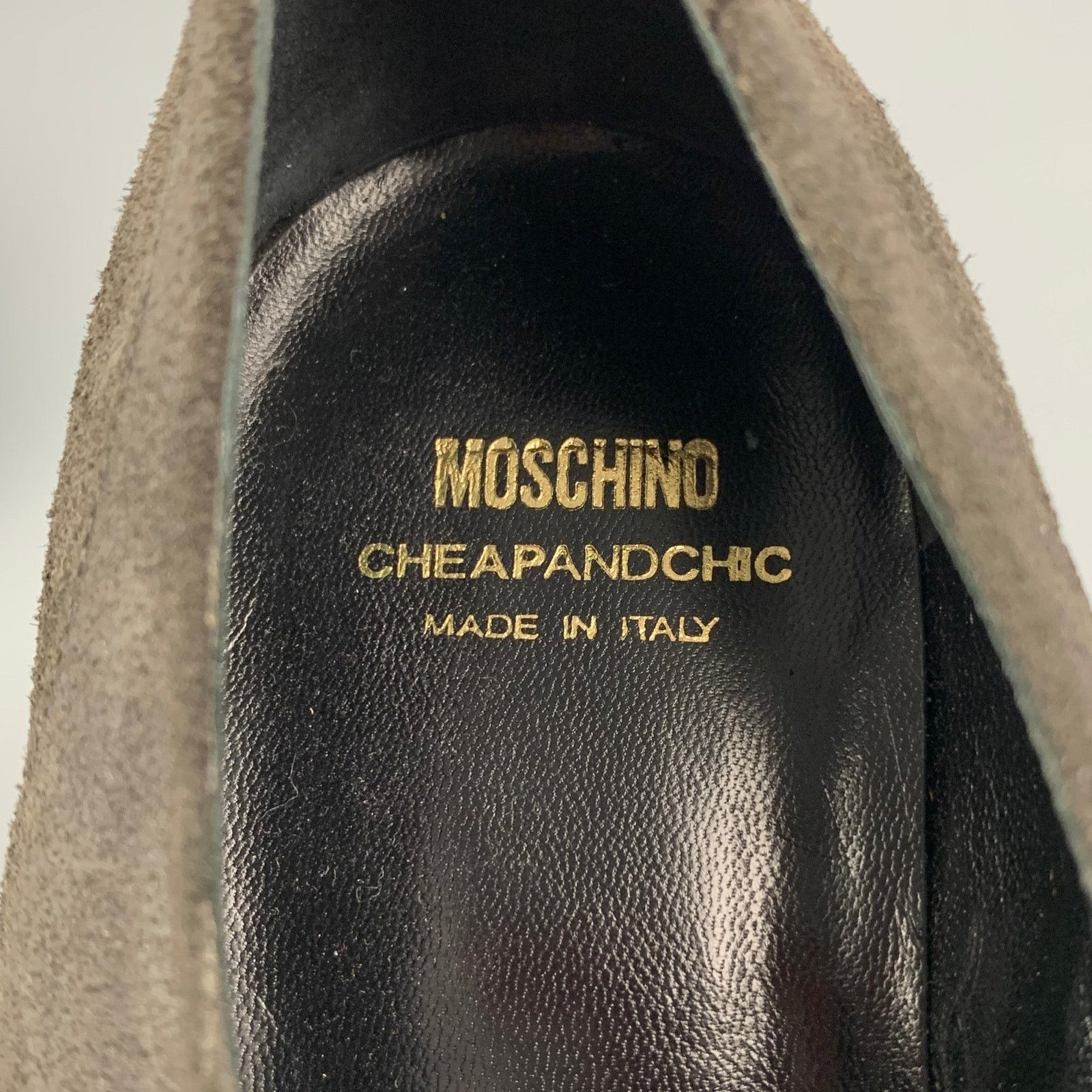 Moschino MOSCHINO Size 9.5 Brown Suede Gold Trim Laces Size US 9.5 / IT 39.5 - 6 Thumbnail