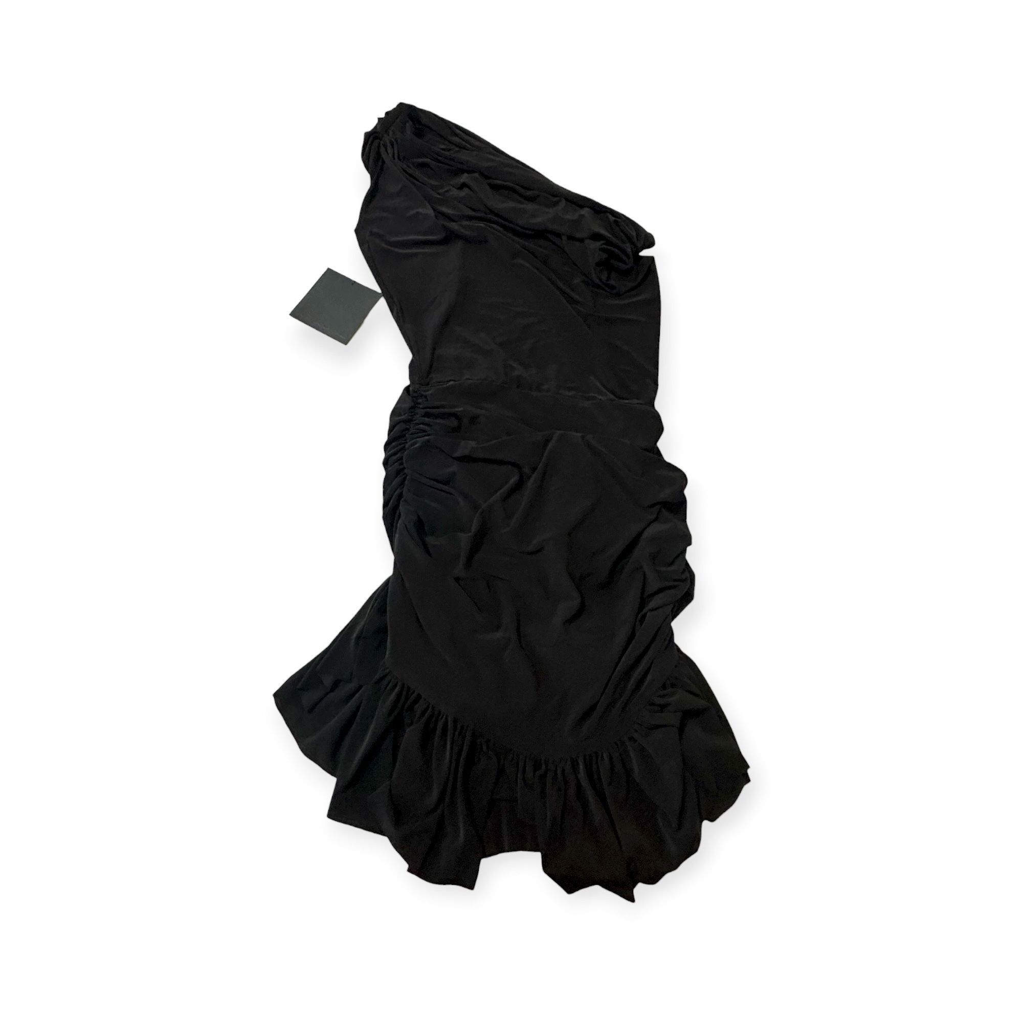 Norma Kamali Norma Kamali One Shoulder Peasant Mini Dress, Black, Size Size S / US 4 / IT 40 - 7 Thumbnail