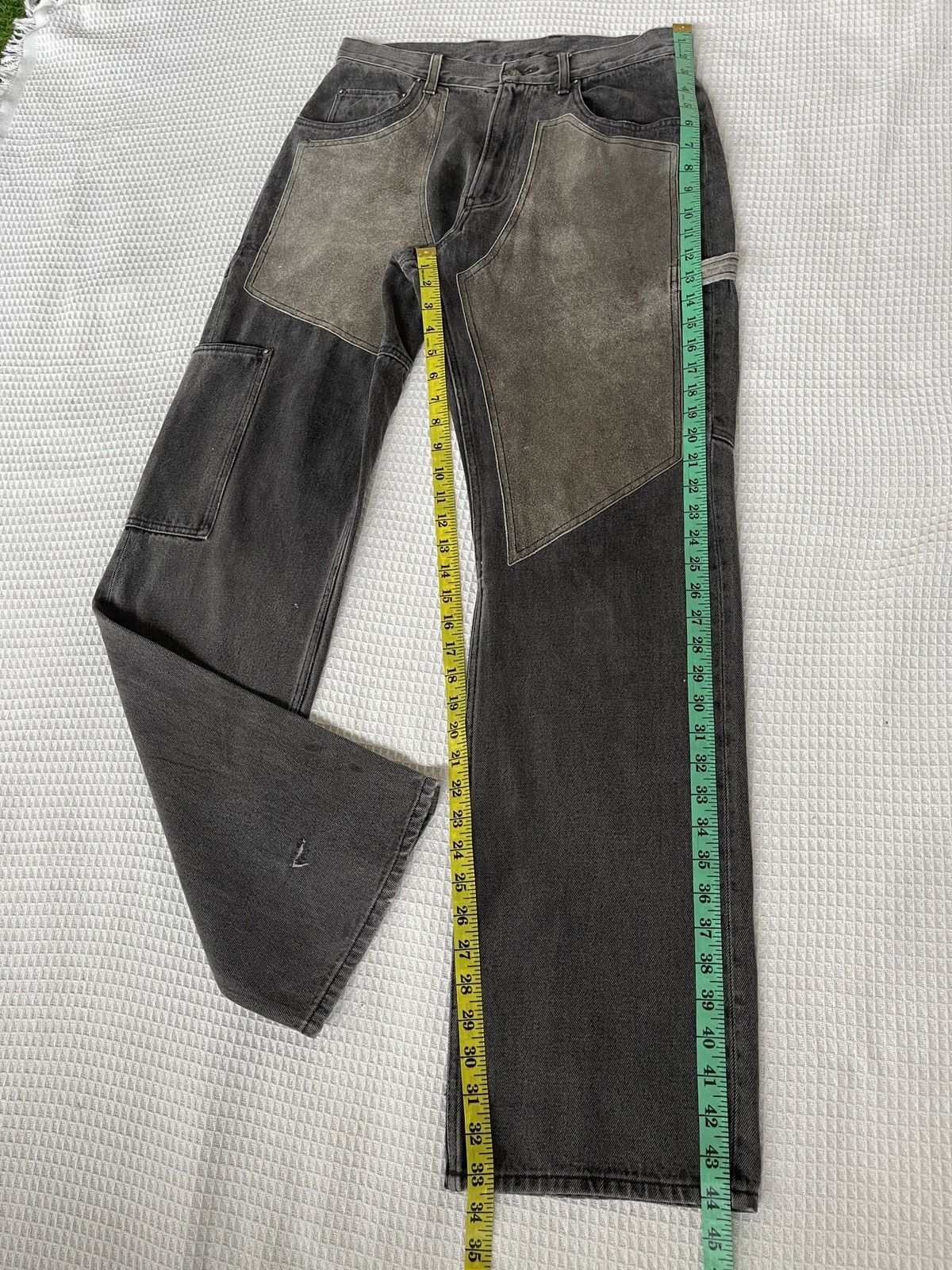 PPFM Vintage’90s🔥PPFM🔥Double Knee Leather Part CowHide Jeans Size US 31 - 11 Thumbnail