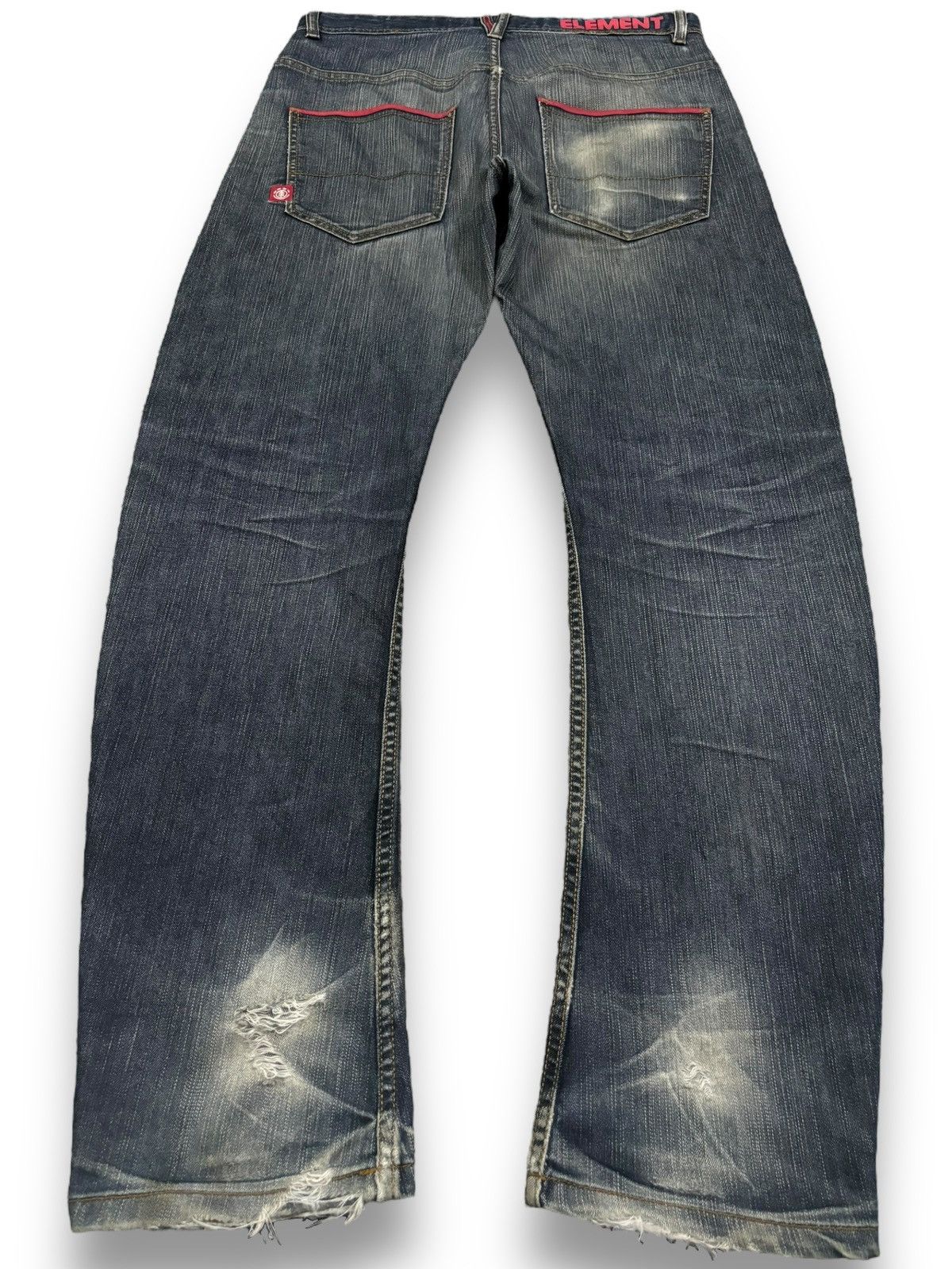 Element Vintage Element Faded Slim Straight Curved Distressed Jeans Size US 31 - 2 Thumbnail