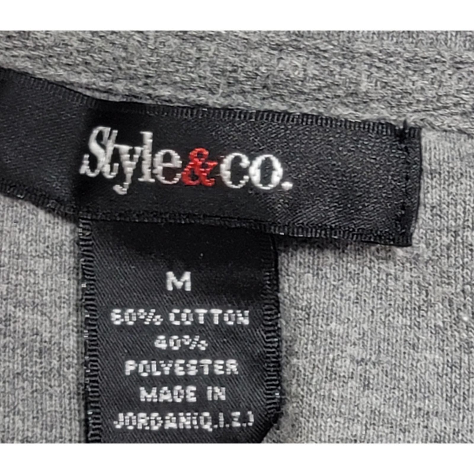Other Style & Co Gray White Layer Faux Button Closure Top Medium Size M / US 6-8 / IT 42-44 - 4 Thumbnail