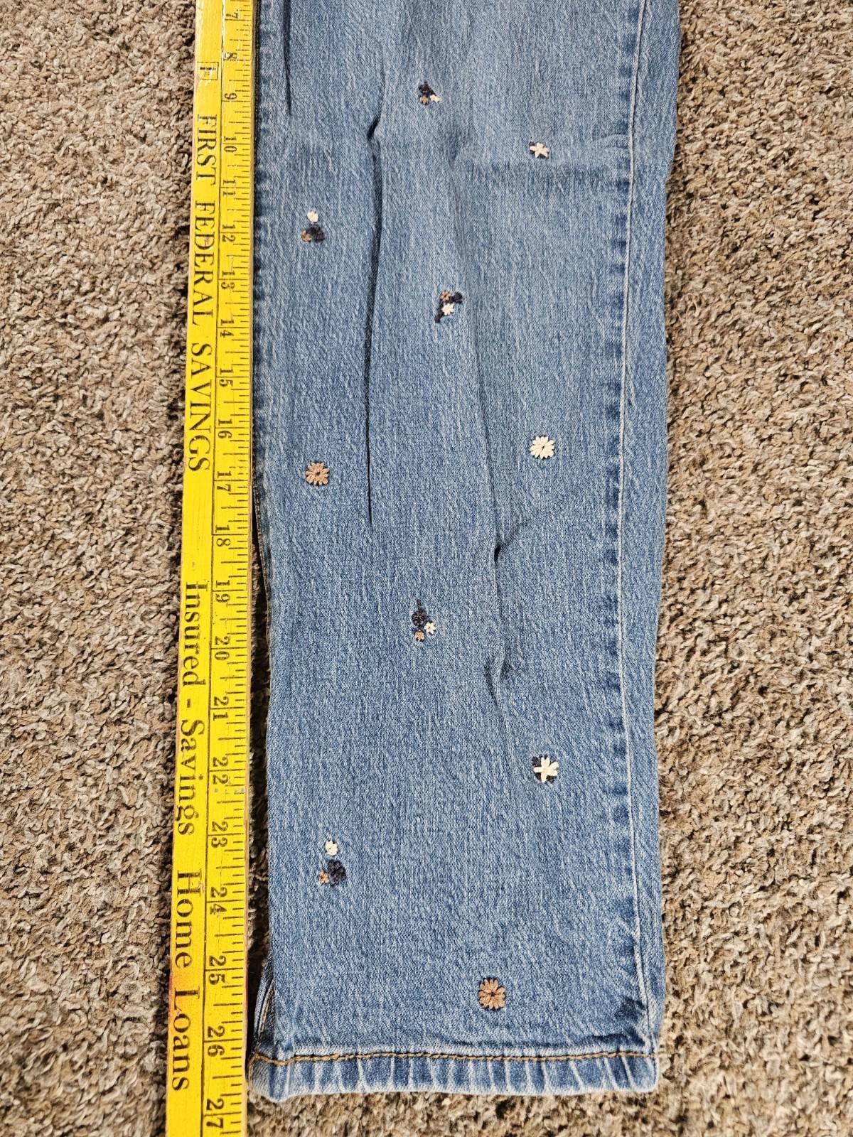 Other Universal Thread Size 4/27L Straight Jeans Light Wash Flower Size 27" / US 4 / IT 40 - 5 Thumbnail