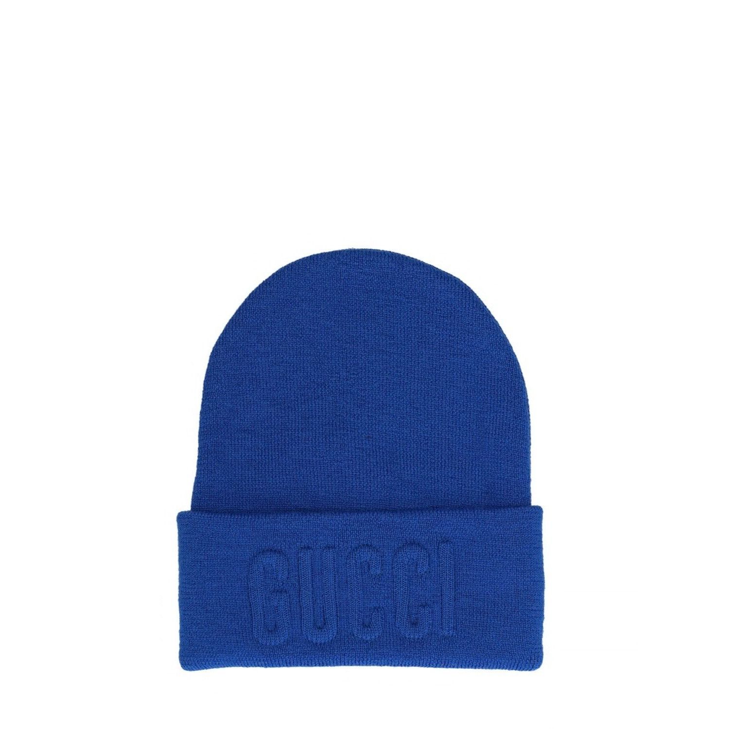 Gucci NWT GUCCI blue wool beanie hat with logo Size 58 cm / Medium Size ONE SIZE - 1 Thumbnail