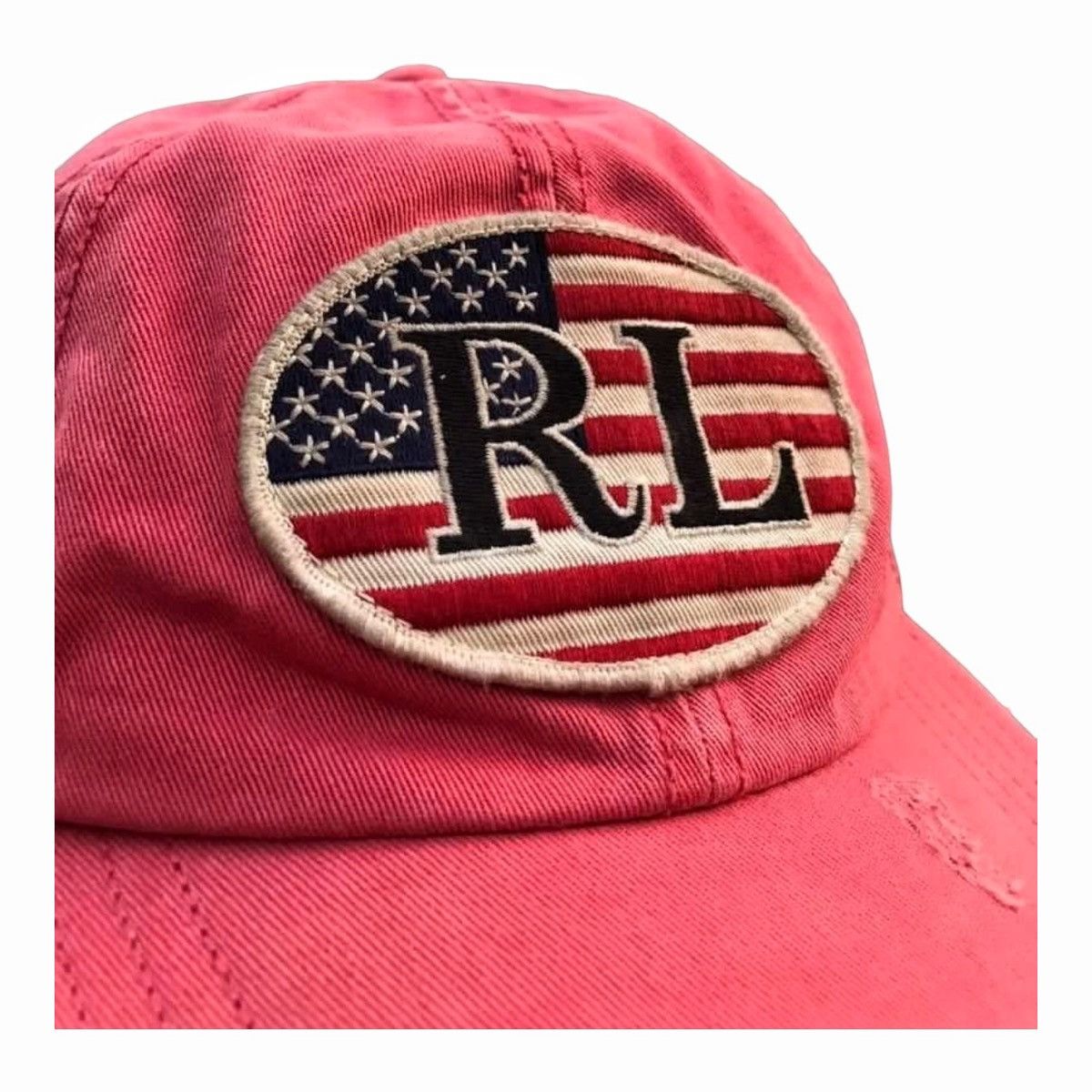 Polo Ralph Lauren × Ralph Lauren × Vintage Polo Jeans Ralph Lauren Baseball Cap Hat Distressed USA Flag Size ONE SIZE - 4 Thumbnail