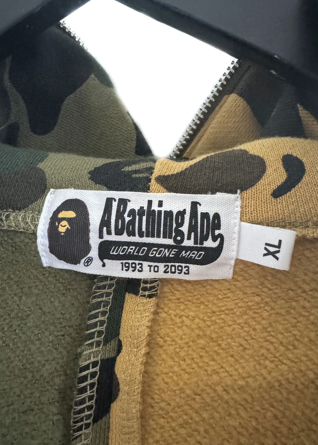 Bape Bape Beige Green Half Half Shark Hoodie Size US XL / EU 56 / 4 - 11 Thumbnail