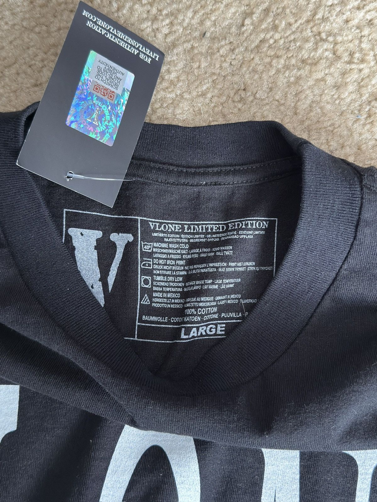 Vlone Vlone black orange logo tee size Large Size US L / EU 52-54 / 3 - 3 Thumbnail
