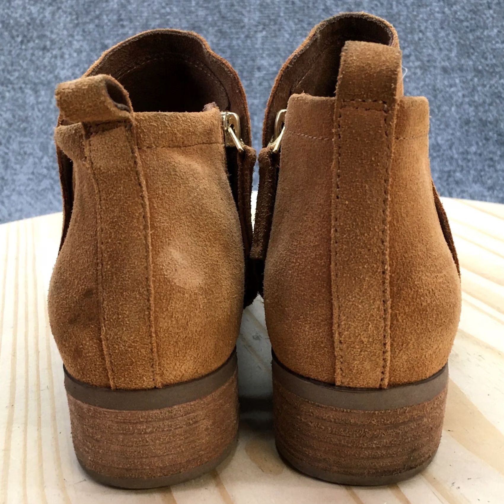Toms Toms Boots Womens 8.5 Deia Ankle Booties Brown Suede Side Zip Heels 10014697 Size US 9 / IT 39 - 7 Thumbnail