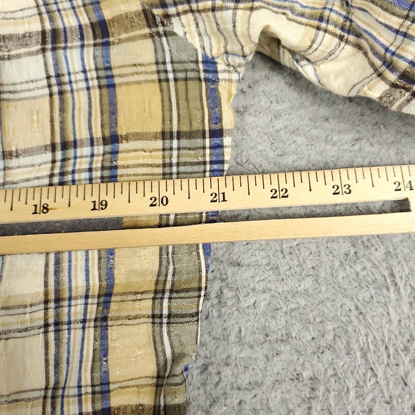 Tommy Hilfiger Tommy Hilfiger Shirt Men's 2XL Beige Plaid Pearl Snap Button Western Cotton Size US XXL / EU 58 / 5 - 5 Thumbnail