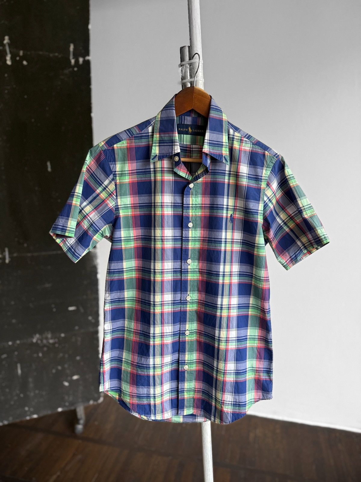 Ralph Lauren Ralph Lauren Mens Blue Green Plaid SS Button Down Shirt Size US XS / EU 42 / 0 - 1 Thumbnail