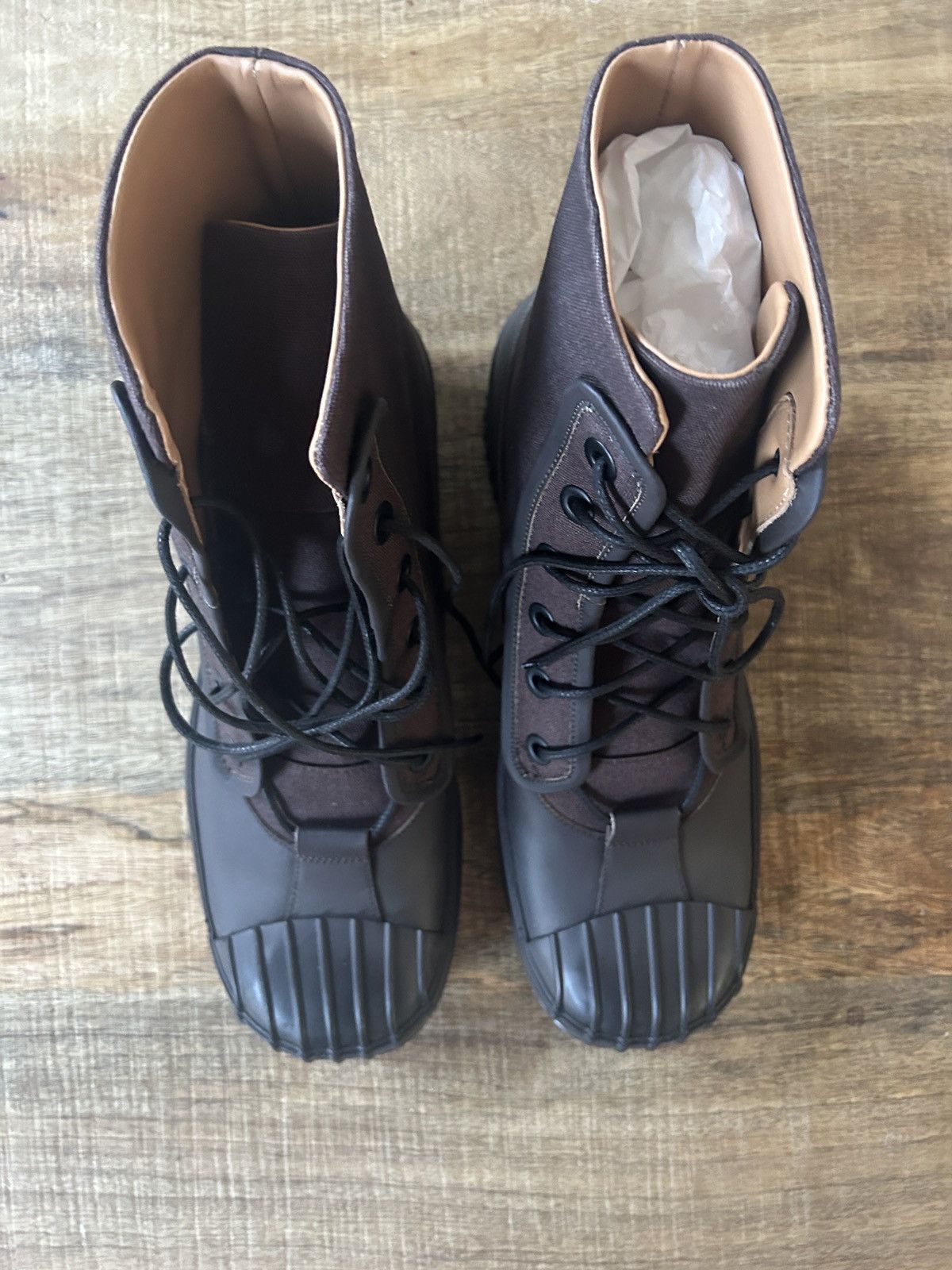 Maison Margiela Maison Margiela leather trimmed boot high top designer brown Size US 9 / EU 42 - 3 Thumbnail