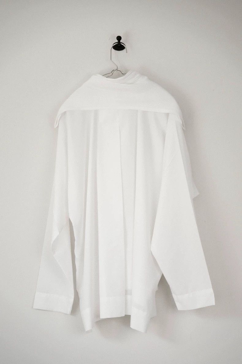 Issey Miyake Issey Miyake A white pleated collar shirt coat Size M / US 6-8 / IT 42-44 - 5 Thumbnail