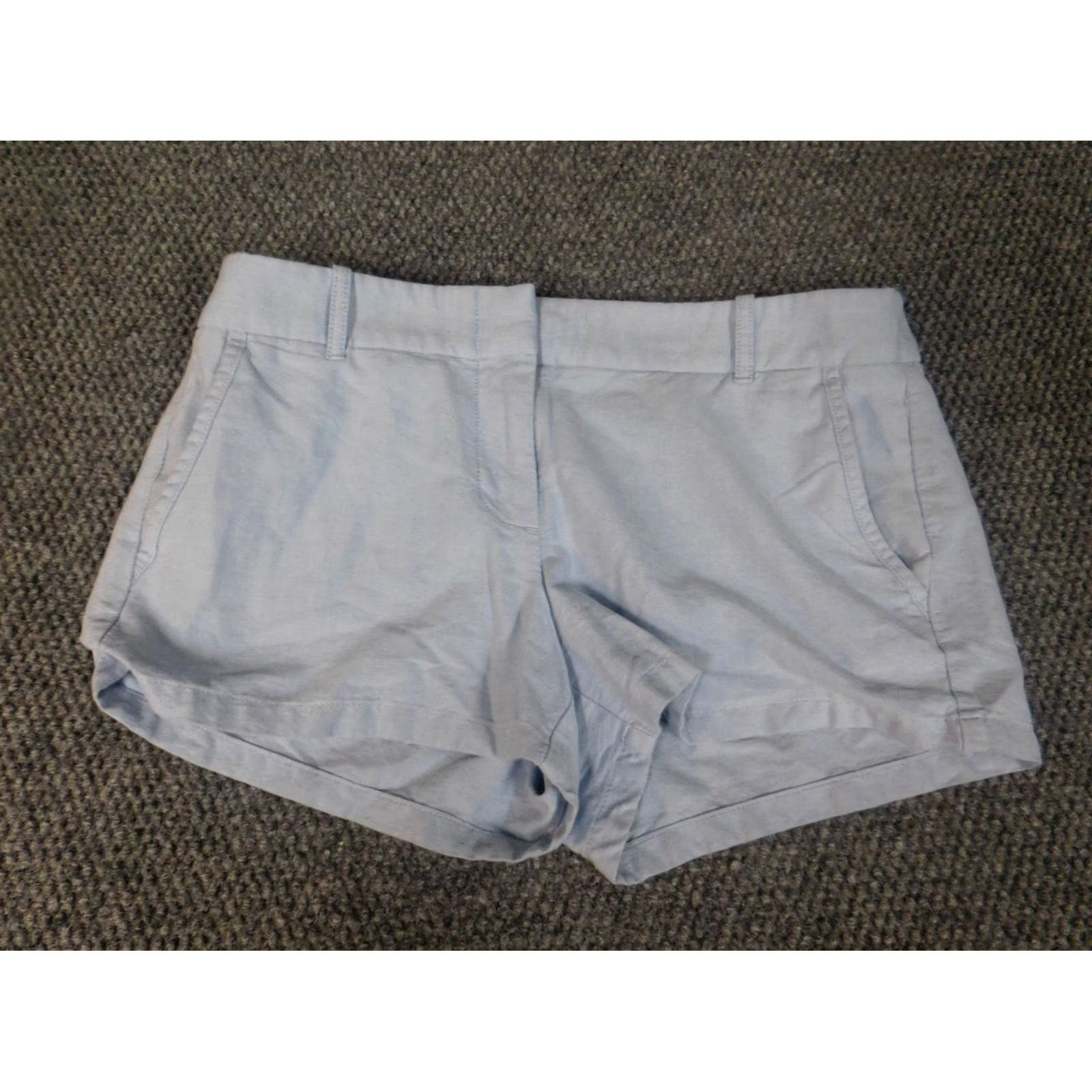 J.Crew J.CREW Shorts 6 Womens blue chino straight Casual Knit Cotton Flat Front Slimming Stretch Middle Rise Regular Woman Size 24" / US 00 / IT 34 - 2 Thumbnail
