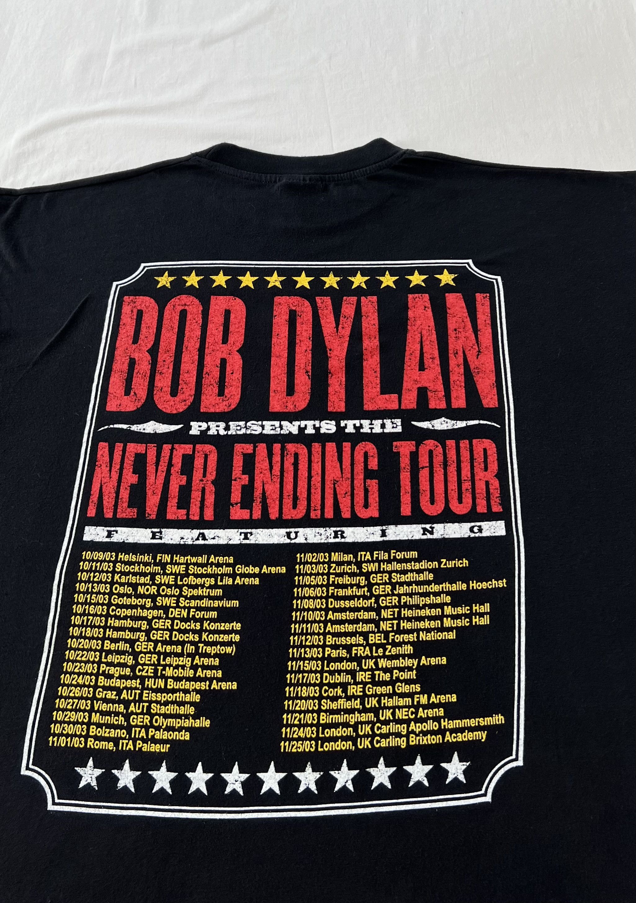 Band Tees Vintage 2003 Bob Dylan Never Ending Tour Black T-shirt Size US XL / EU 56 / 4 - 14 Thumbnail