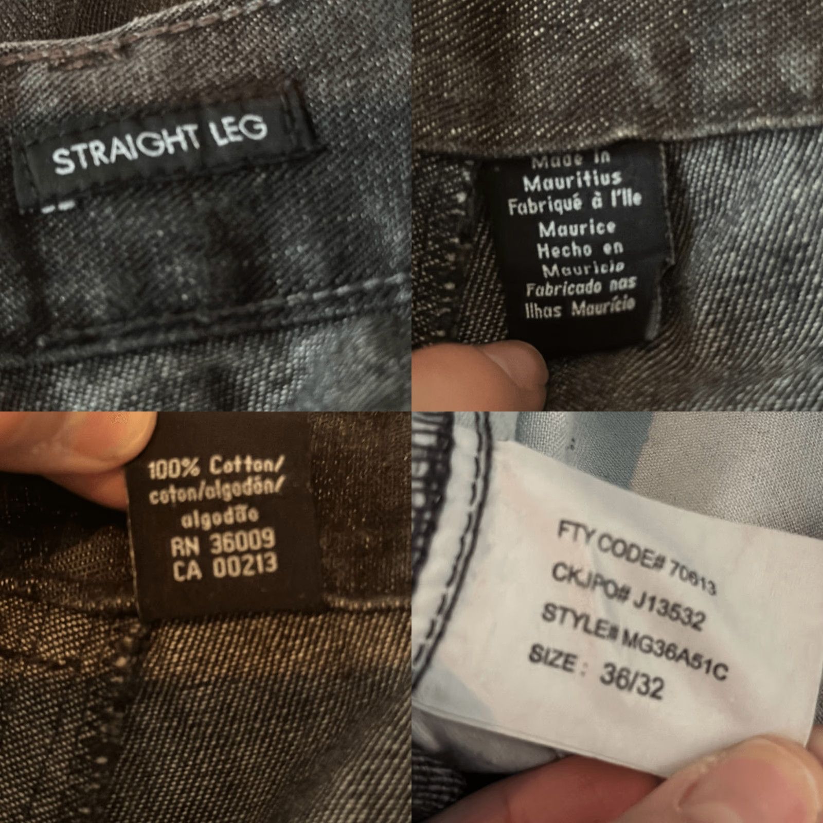 Calvin Klein Calvin Klein Mens Black Straight Leg Jeans 36 32 100% Cotton Jeans Men Black Straight 36 32 Regular Mens Size US 36 / EU 52 - 8 Thumbnail