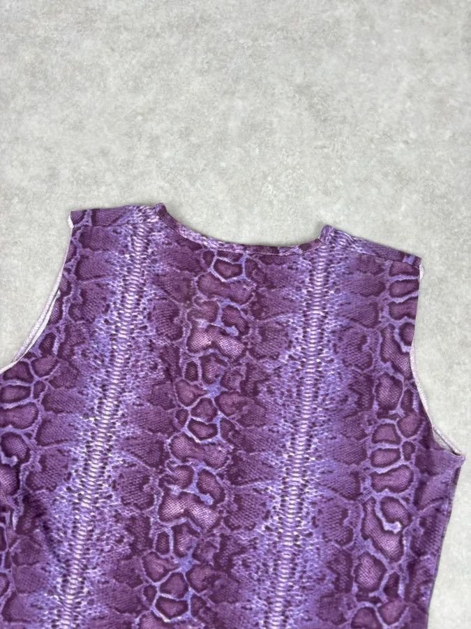 Roberto Cavalli Roberto Cavalli Purple Python Effect Knit Tank Top Size S / US 4 / IT 40 - 6 Thumbnail