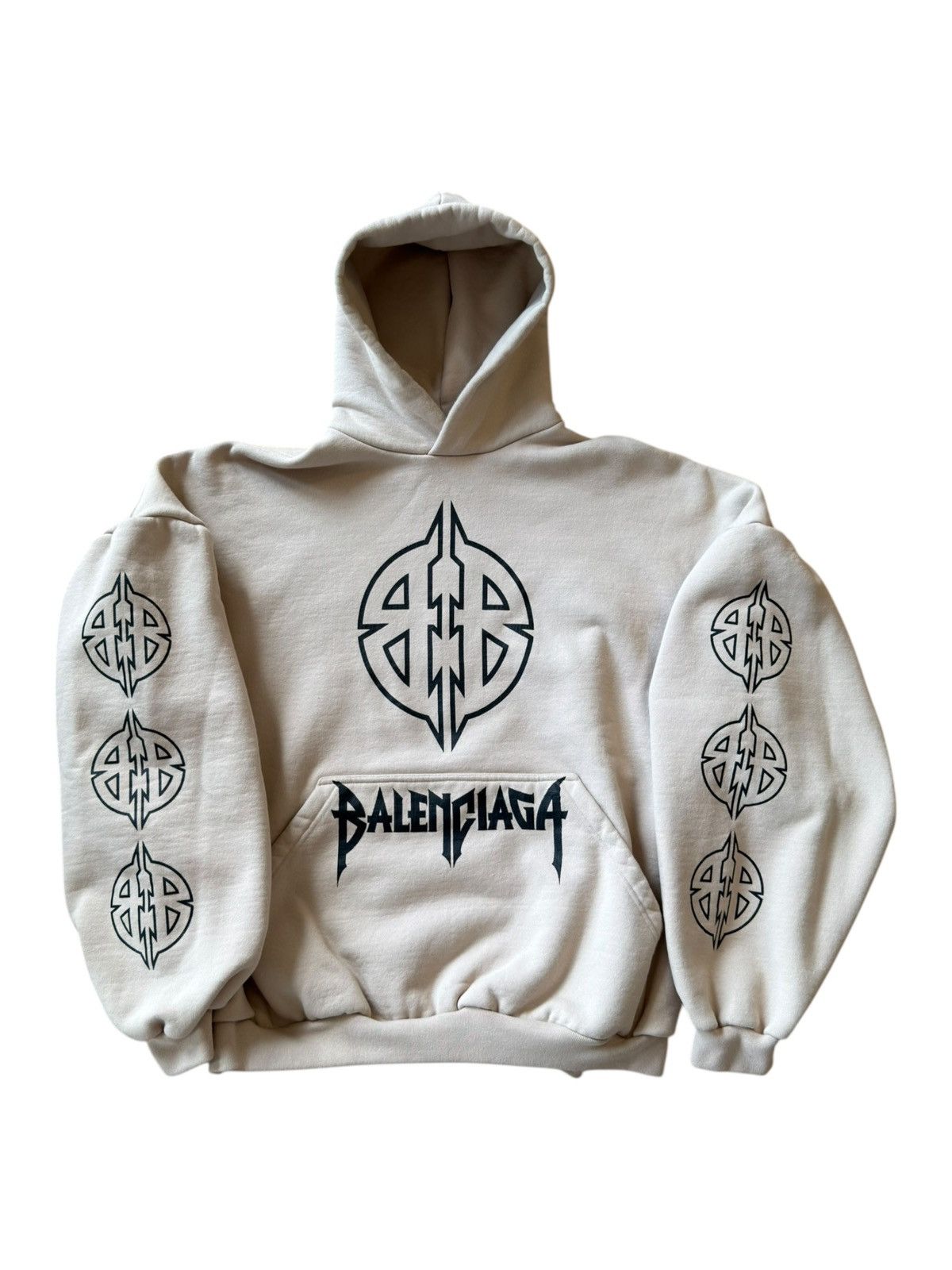 Balenciaga *RARE* BALENCIAGA METAL SUPER THICK HOODIE BEIGE RARE SIZE 4 Size US XL / EU 56 / 4 - 1 Thumbnail