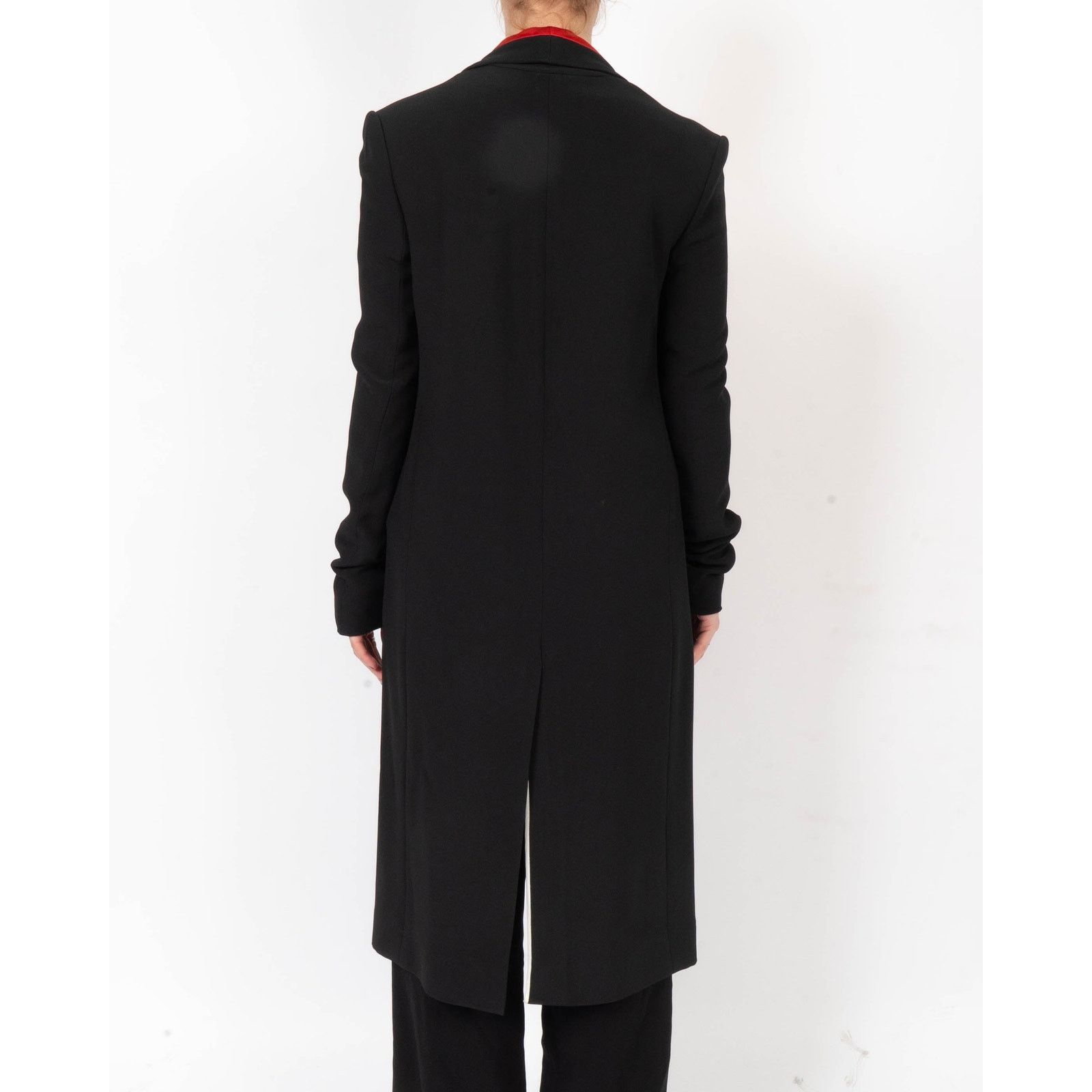 Haider Ackermann SS17 Overcoat in Black Wool with Red Contrast Collar Size XS / US 0-2 / IT 36-38 - 4 Thumbnail