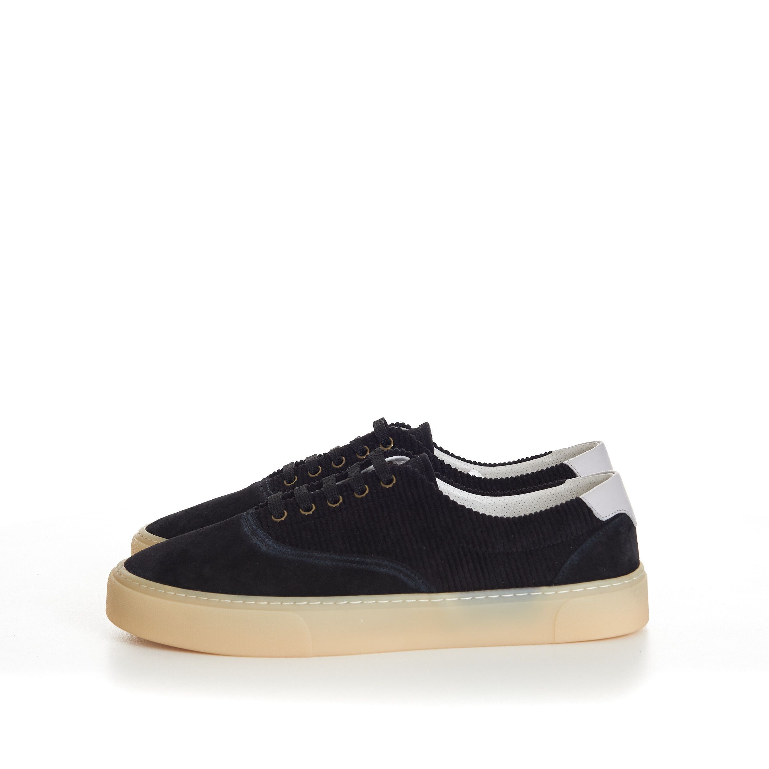 Brunello Cucinelli Black Washed Suede And Techno Corduroy Sneakers Size US 11 / EU 44 - 4 Thumbnail
