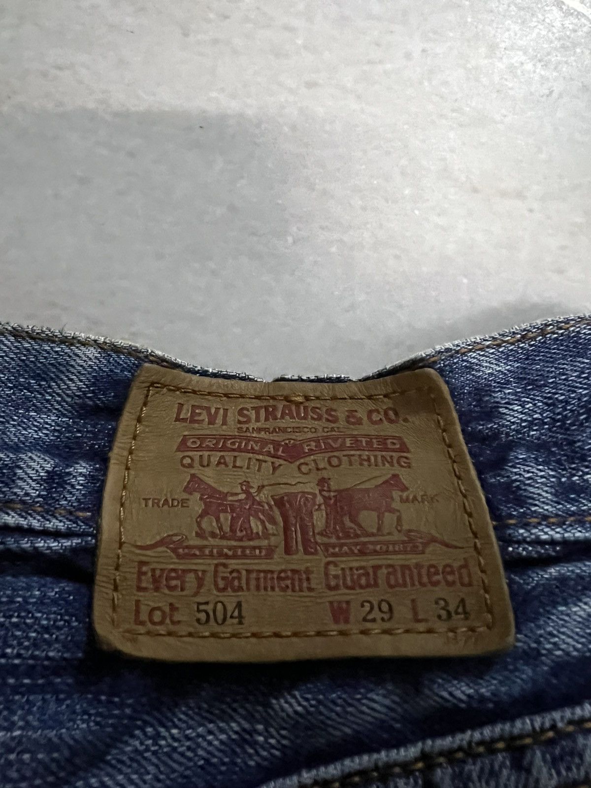 Levi's × Levi's Vintage Clothing 💥Baggy💥Vintage Levis 504 Light Wash Distress Jean Size US 27 - 18 Thumbnail