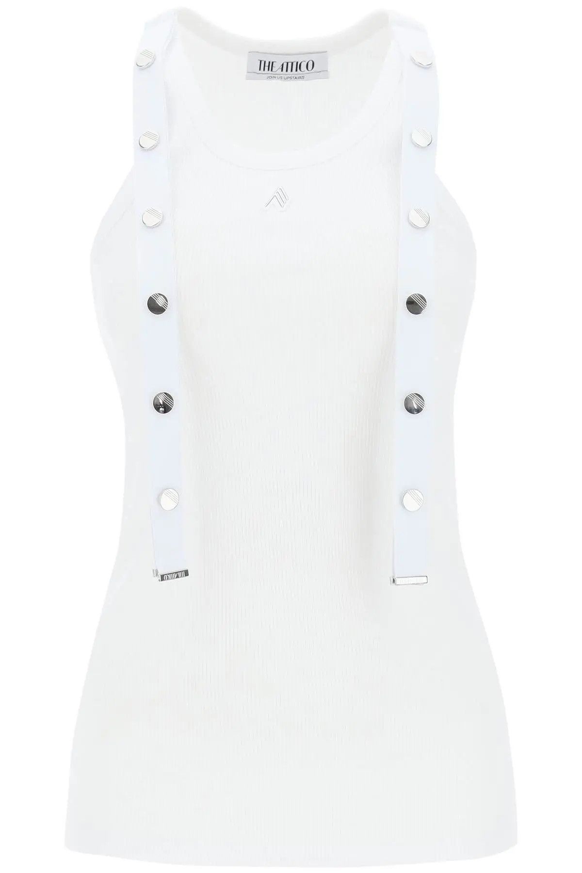 image of The Attico O1S22I1N1223 Strings And Snaps Tank Top In White, Women's (Size XS)