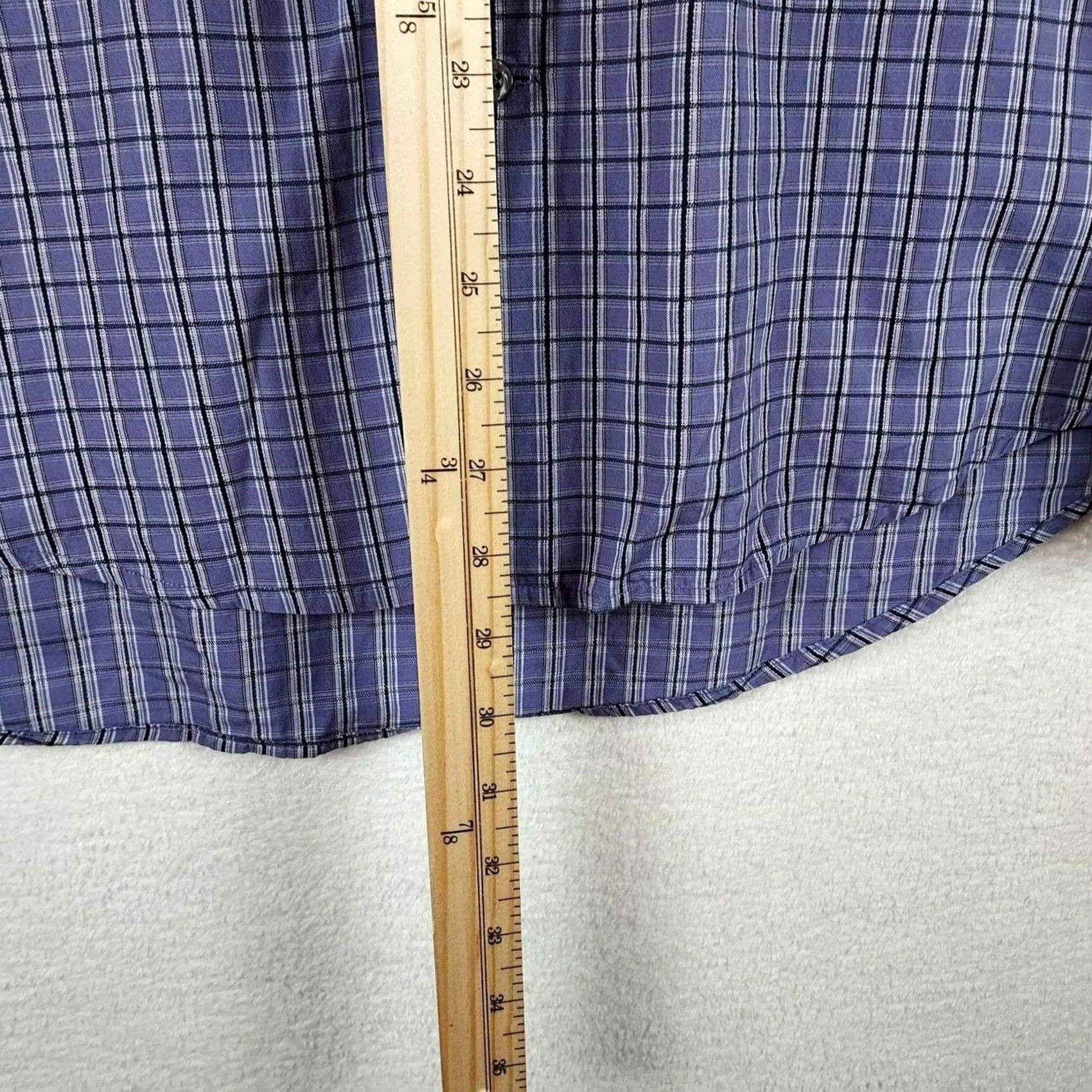 Perry Ellis Perry Ellis XL Men’s Plaid Button-Front Shirt Blue Long Sleeve Cotton Blend Casual Size US XL / EU 56 / 4 - 5 Thumbnail