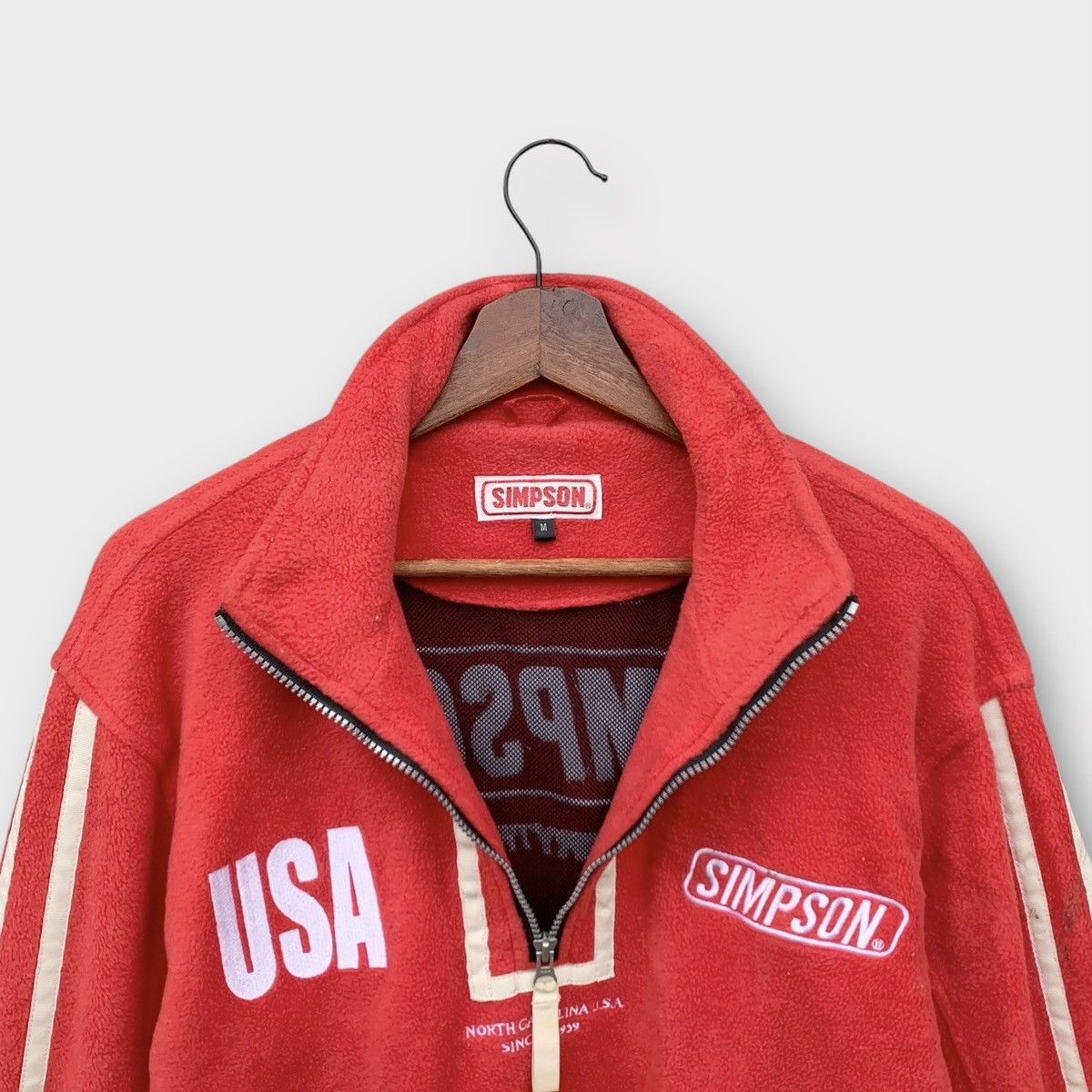 Vintage Simpson Usa Race Track Fleece Jacket Embroidered Logo Size US M / EU 48-50 / 2 - 6 Thumbnail