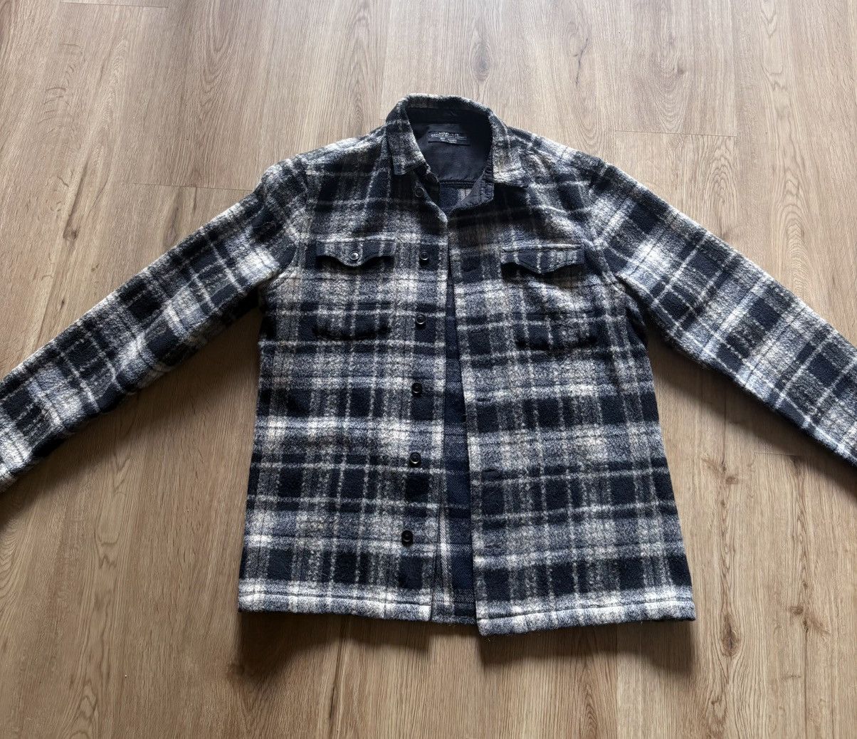 All Saints Wool Flannel Checkered Plaid